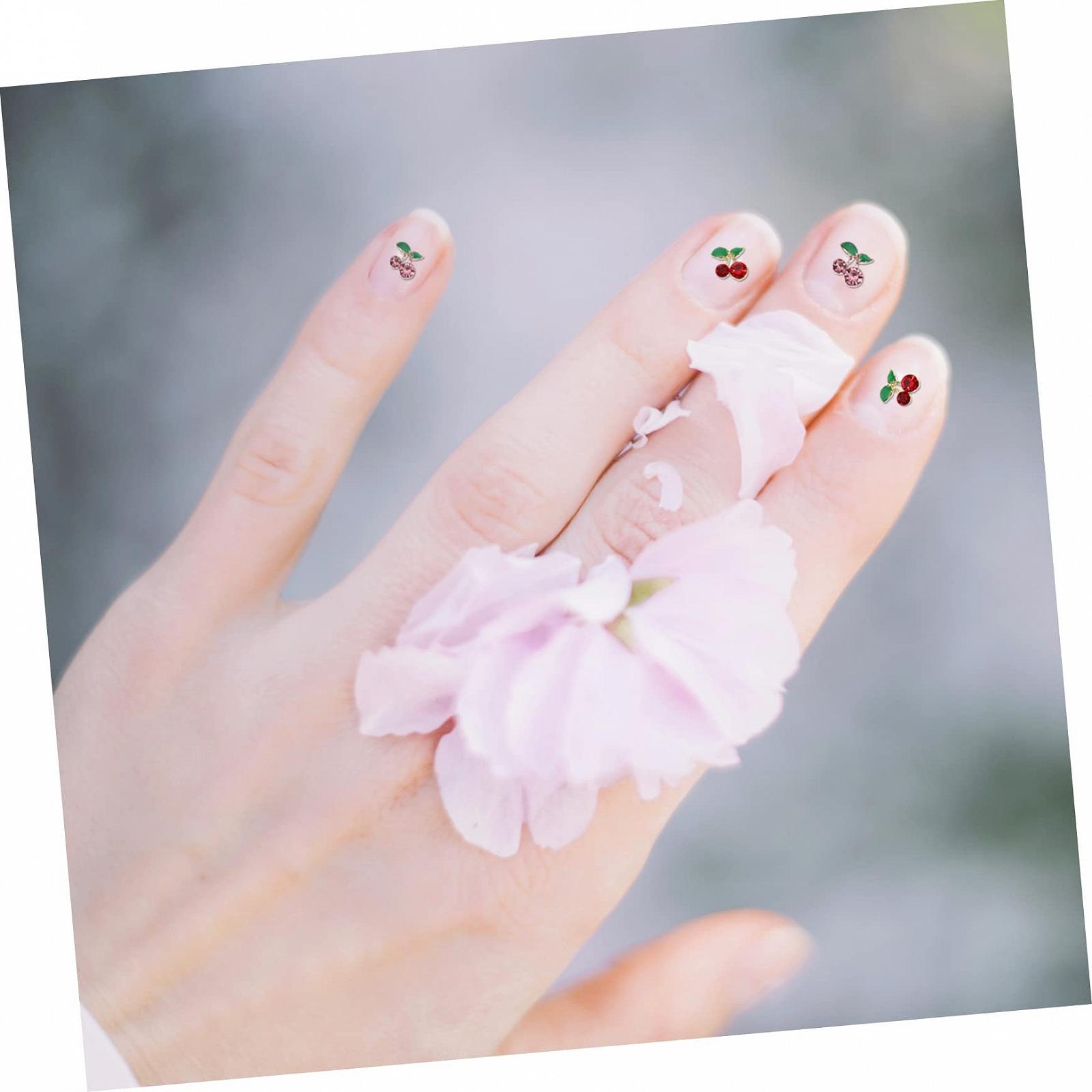 Украшения для ногтей Healvian 3 Набора Уникальные Вишенки для женщин Шармы для ногтей Стразы для ногтей Украшения для ногтей 60 штук x 3, фото №3