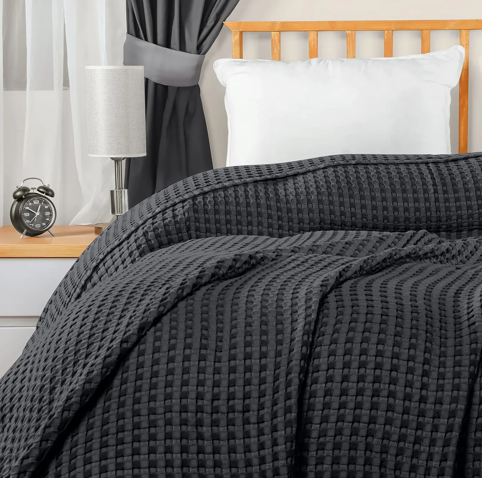 Вафельна Покривало Utopia Bedding Бавовна 228 x 228 см, М'яка, фото №7