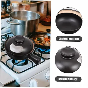 Фарфоровая кастрюля TOYANDONA с одной ручкой термостойкая для супов и тушения synthetic.ua - Фото 1