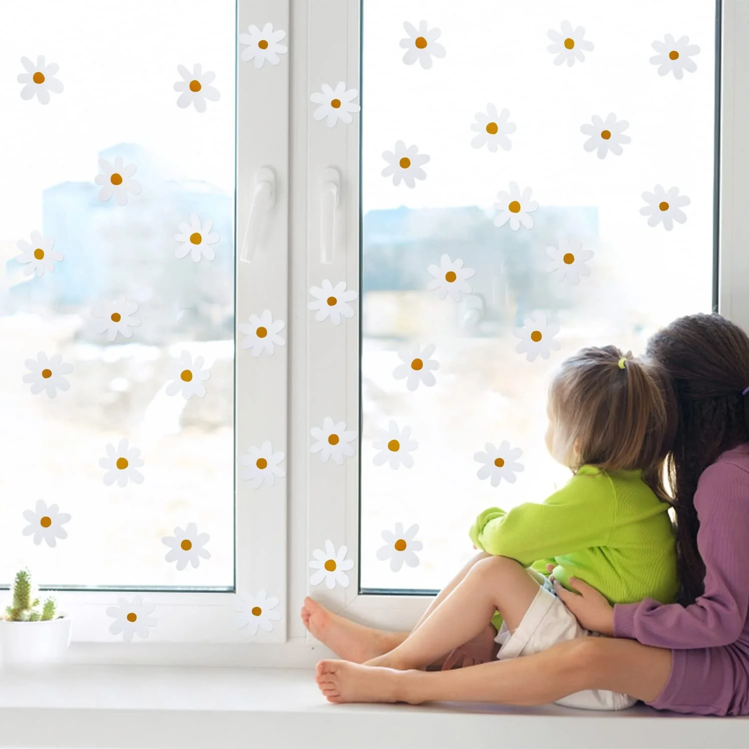 Наклейки на стіну Ромашки 36 шт. Білі, фото №6