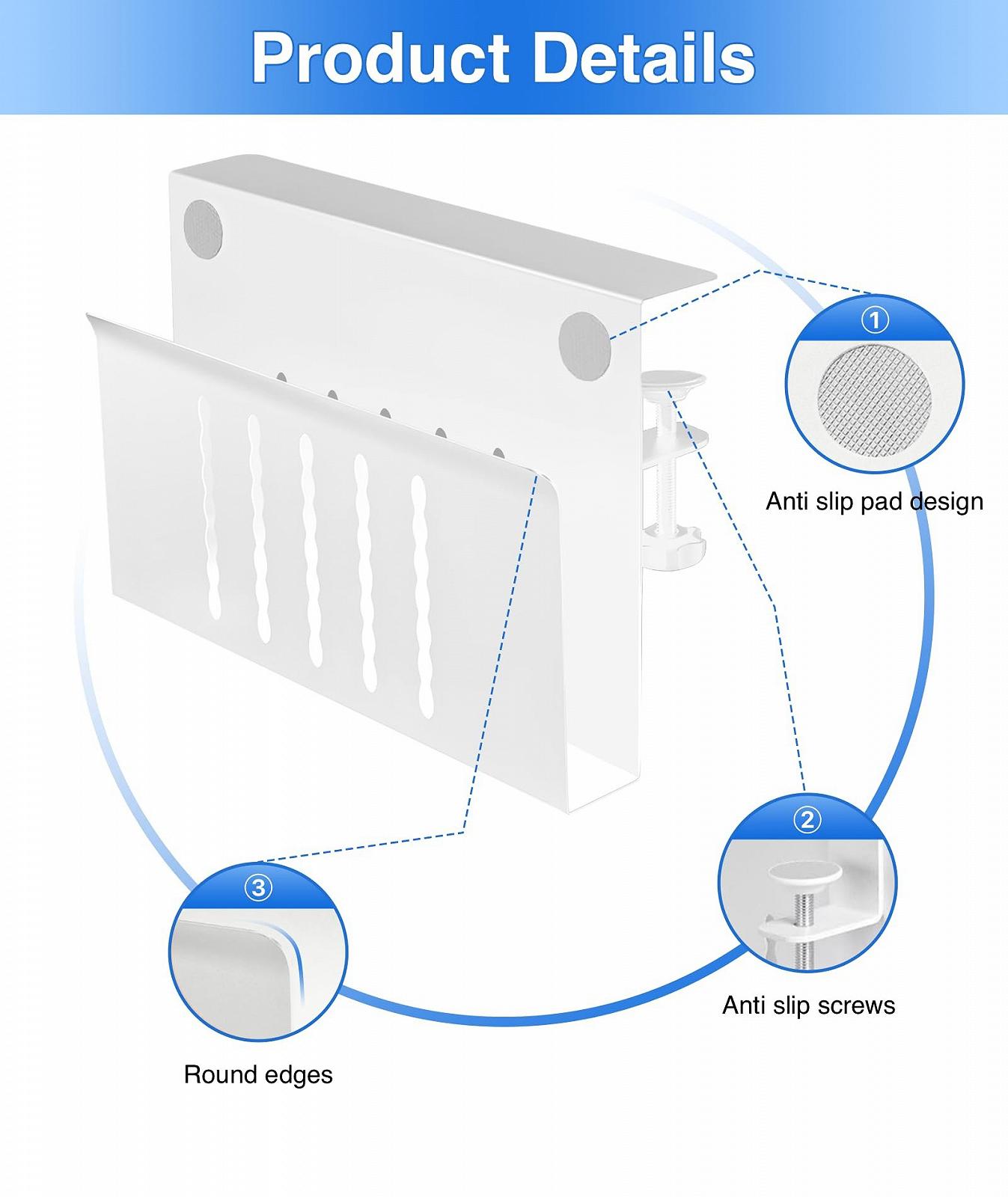 Настінний органайзер для столу для ноутбука, без свердління, сталевий тримач для ноутбука для офісу та дому, фото №2