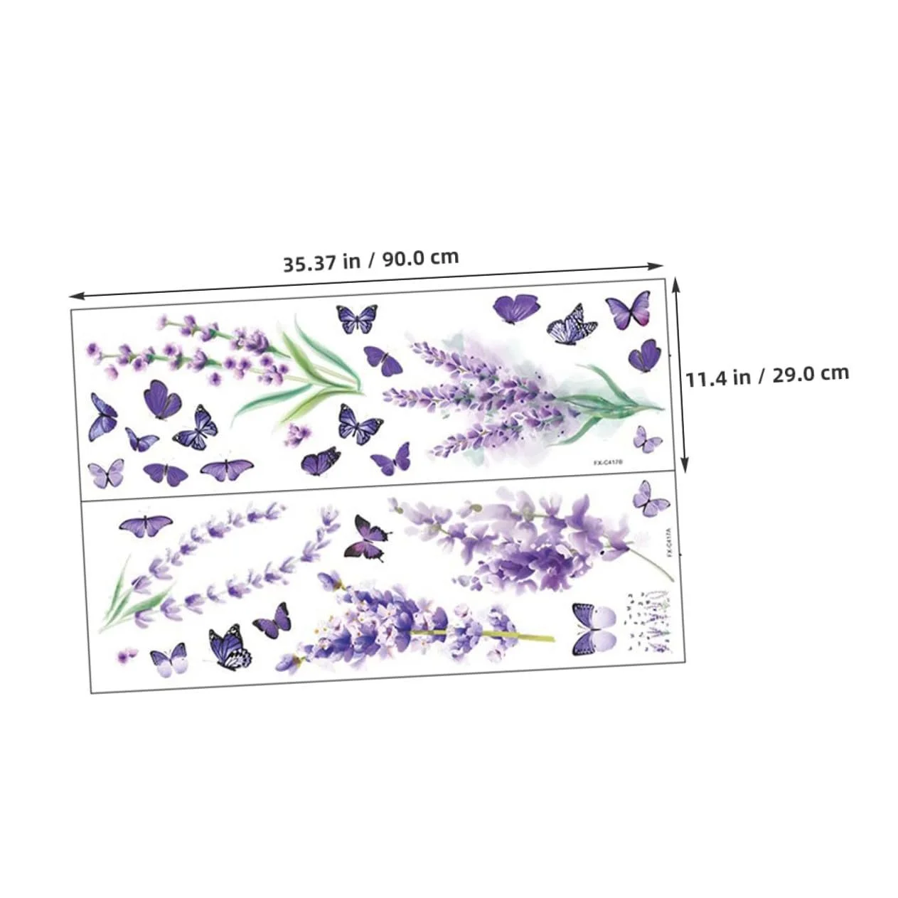 Наклейка на стіну Лаванда Квітковий візерунок Самоклеюча, фото №2