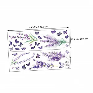 Наклейка на стіну Лаванда Квітковий візерунок Самоклеюча synthetic.ua - Фото 1