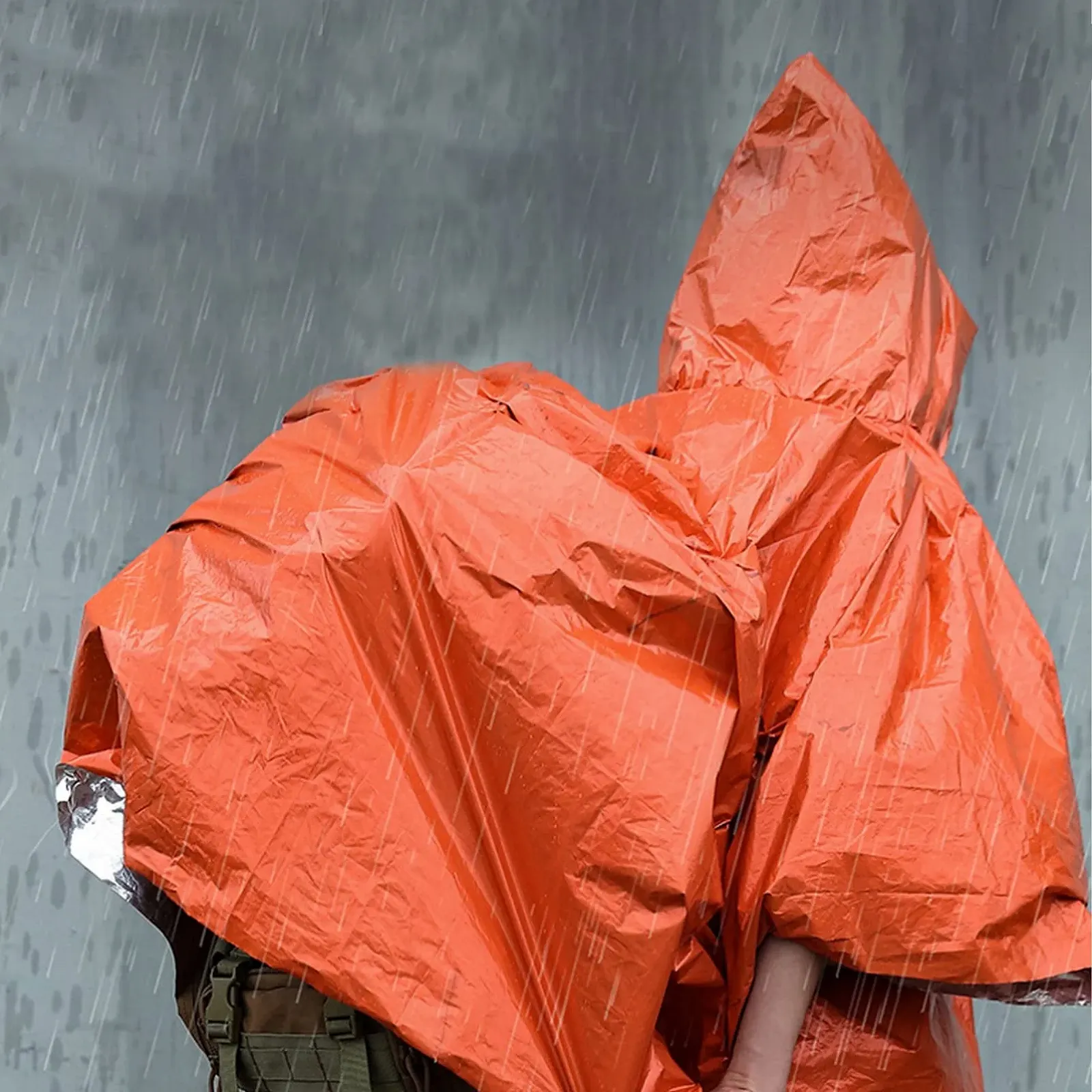 Аварійний дощовик Toddmomy Набір з 4 шт. термоковдра пончо поліестерова плівка, фото №6