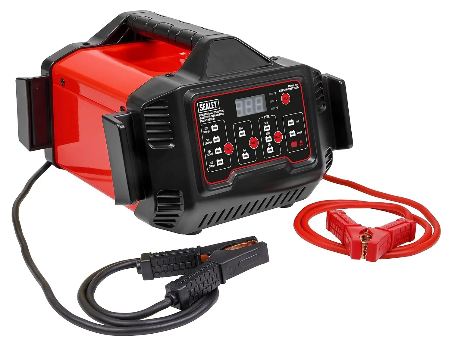 Зарядное устройство для аккумулятора Sealey 6/12V SUPERBOOST150D Красный, фото №4 Зарядное устройство для аккумулятора Sealey 6/12V SUPERBOOST150D Красный, фото №4