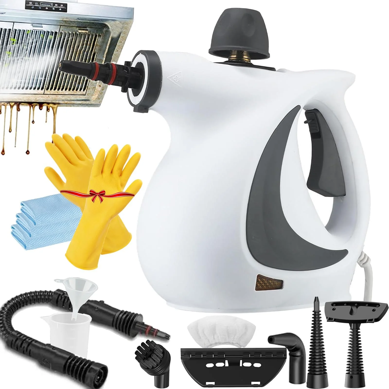 Пароочисник SteamBurst 1050 W 3.2 bar ручний з набором із 9 предметів Сірий, фото №1 Пароочисник SteamBurst 1050 W 3.2 bar ручний з набором із 9 предметів Сірий, фото №1