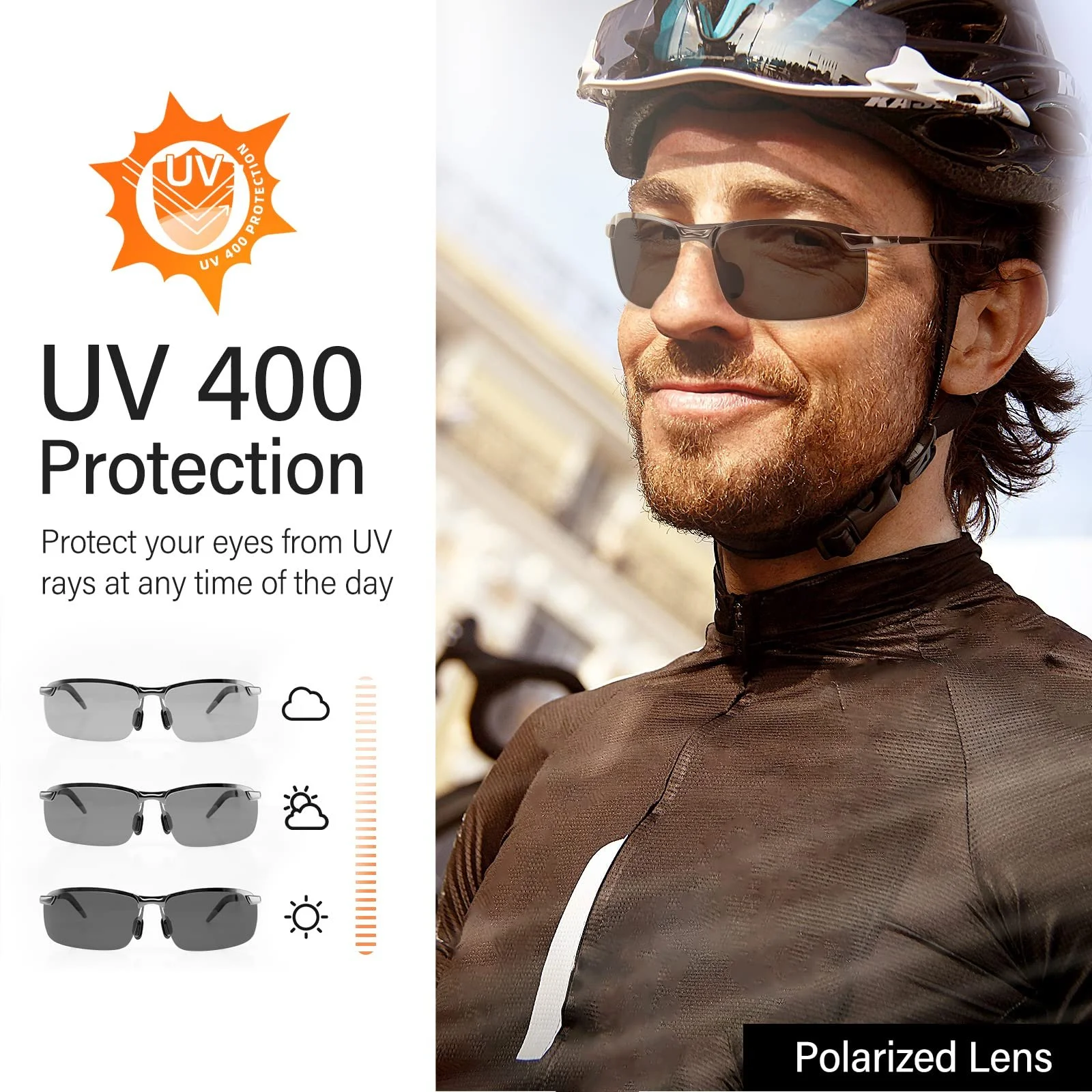 Спортивні сонцезахисні окуляри, захист очей UV400, ультралегкі, фото №3