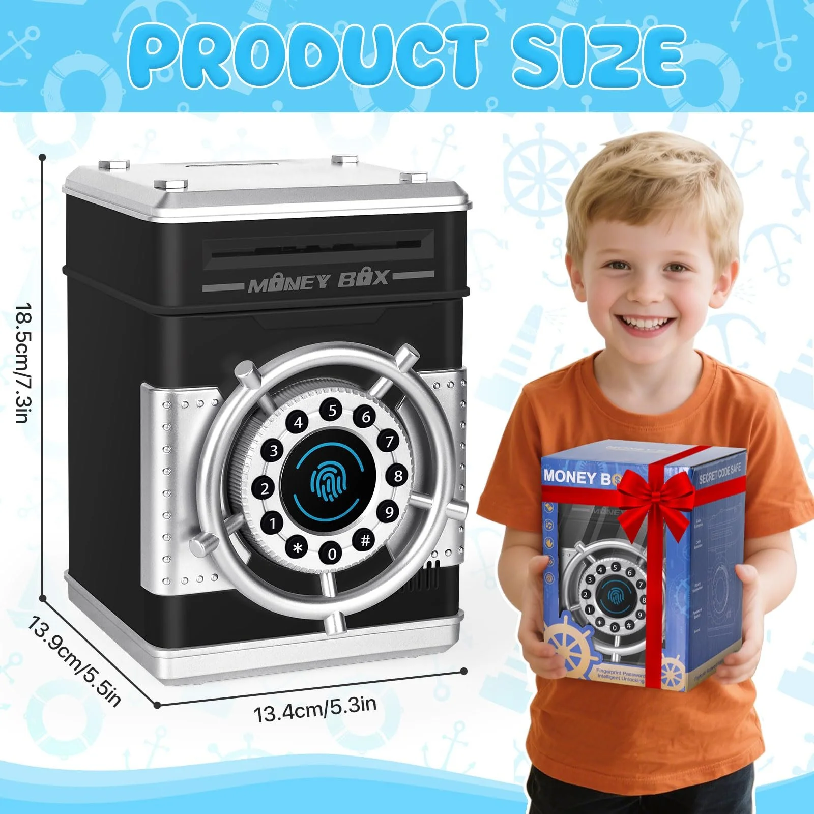 Скарбничка-сейф Safe Електронна з кодом та кермом, фото №7