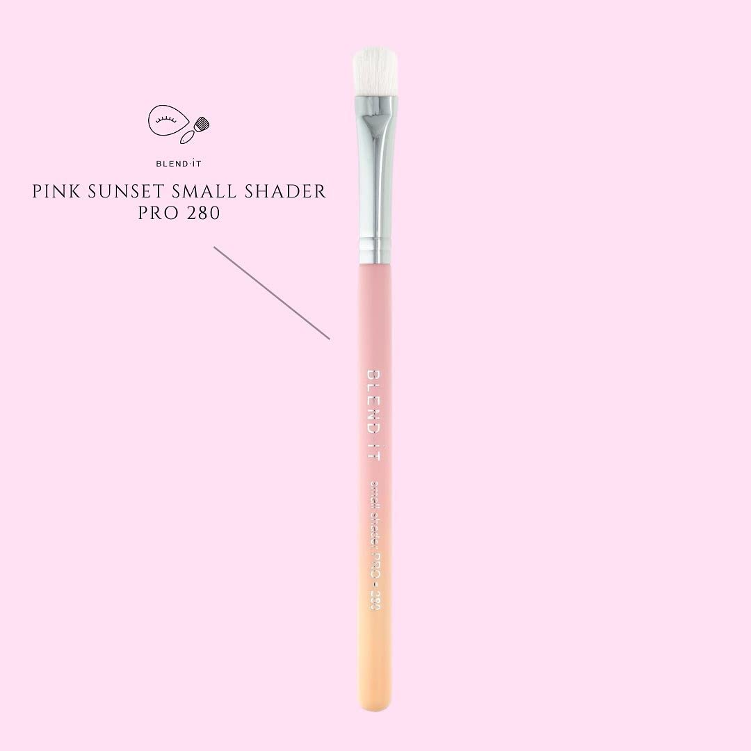 Кисть BLEND IT Small Shader PRO 280 Синтетические и Козьи Волосы Деревянная Ручка Латунь Розовый Закат, фото №2 Кисть BLEND IT Small Shader PRO 280 Синтетические и Козьи Волосы Деревянная Ручка Латунь Розовый Закат, фото №2