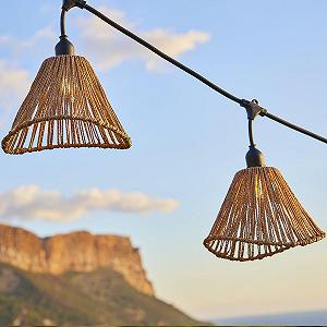 Гирлянда LED RAFFY LIGHT соединяемая с абажурами в стиле бохо, 7 ламп с патроном E27, теплый белый, 6 м synthetic.ua - Фото 1