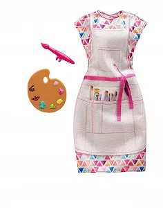 Лялька Barbie Mattel F Kleid Career PITTRICE плаття Бежевий Різнобарвний - Фото 1