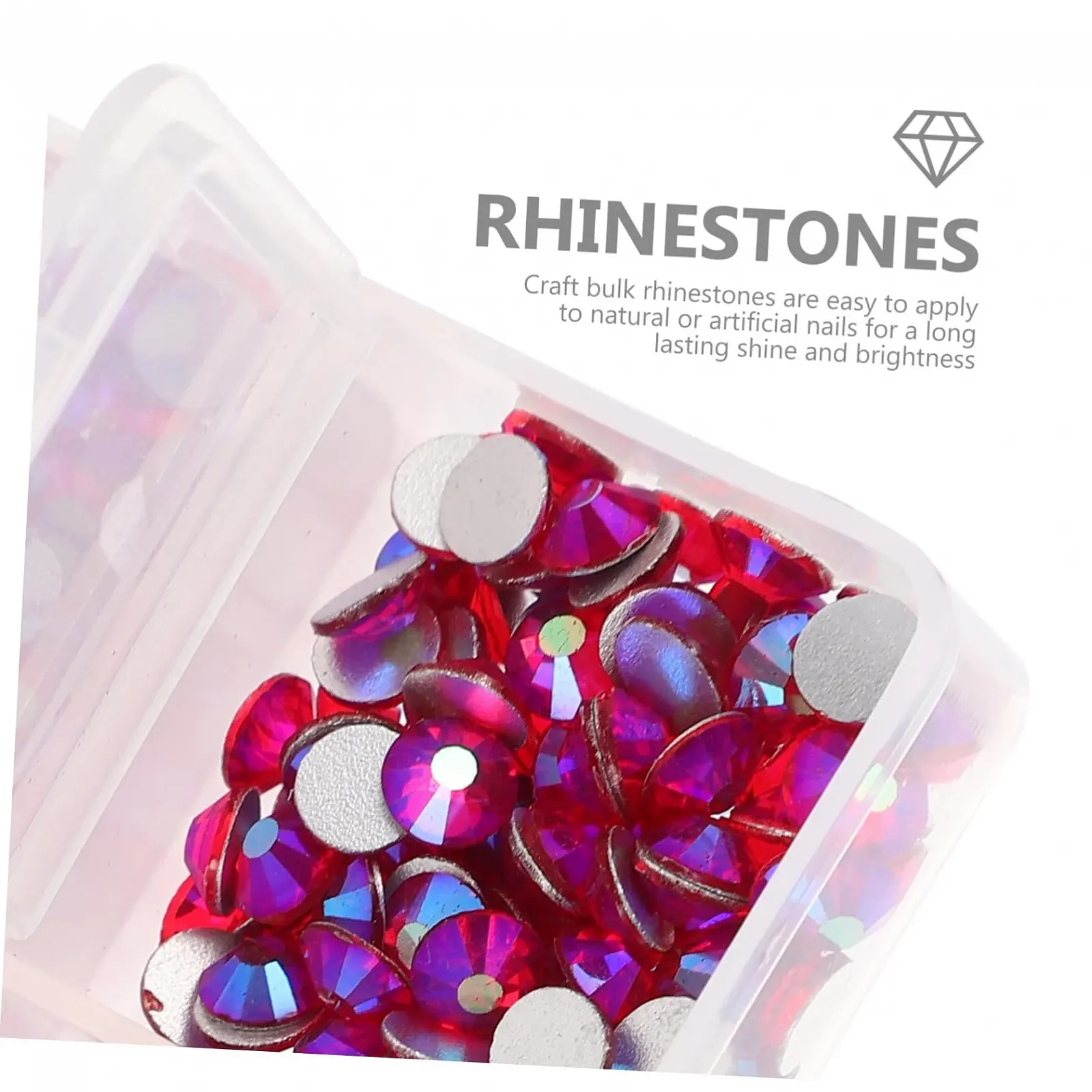 Стразы для ногтей FRCOLOR Плоские стразы для маникюра Блестящие аксессуары для ногтей Декоративные подвески для ногтей для начинающих и профессионалов, 5 коробок, фото №2