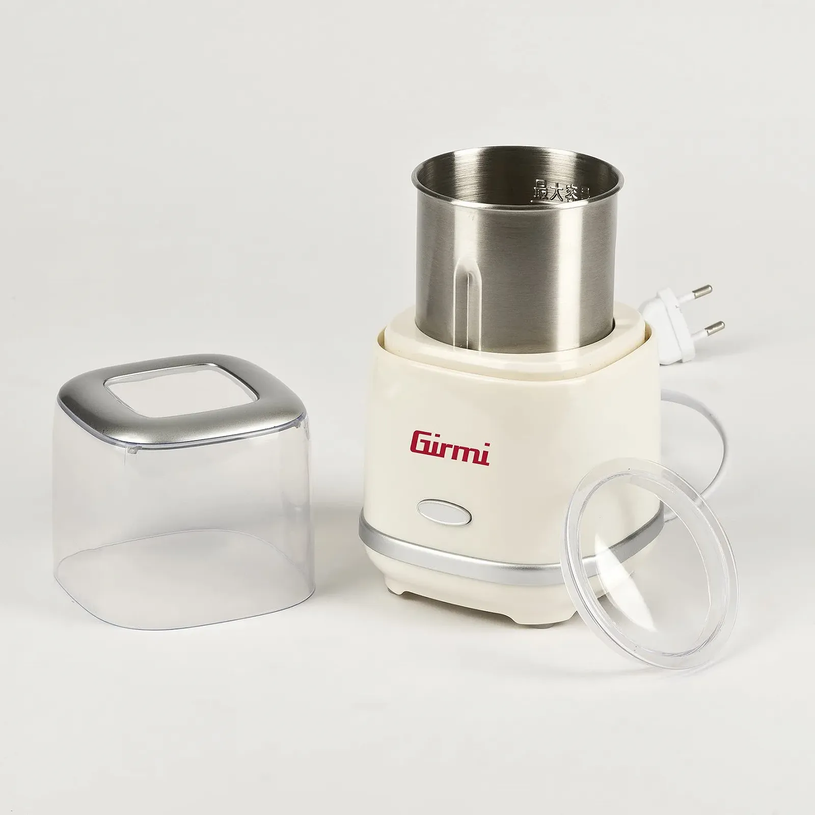 Кавомолка електрична Girmi MC02 180 Вт з подвійною кришкою Контейнер і леза з нержавіючої сталі Великої місткості 70 г Кремовий, фото №3