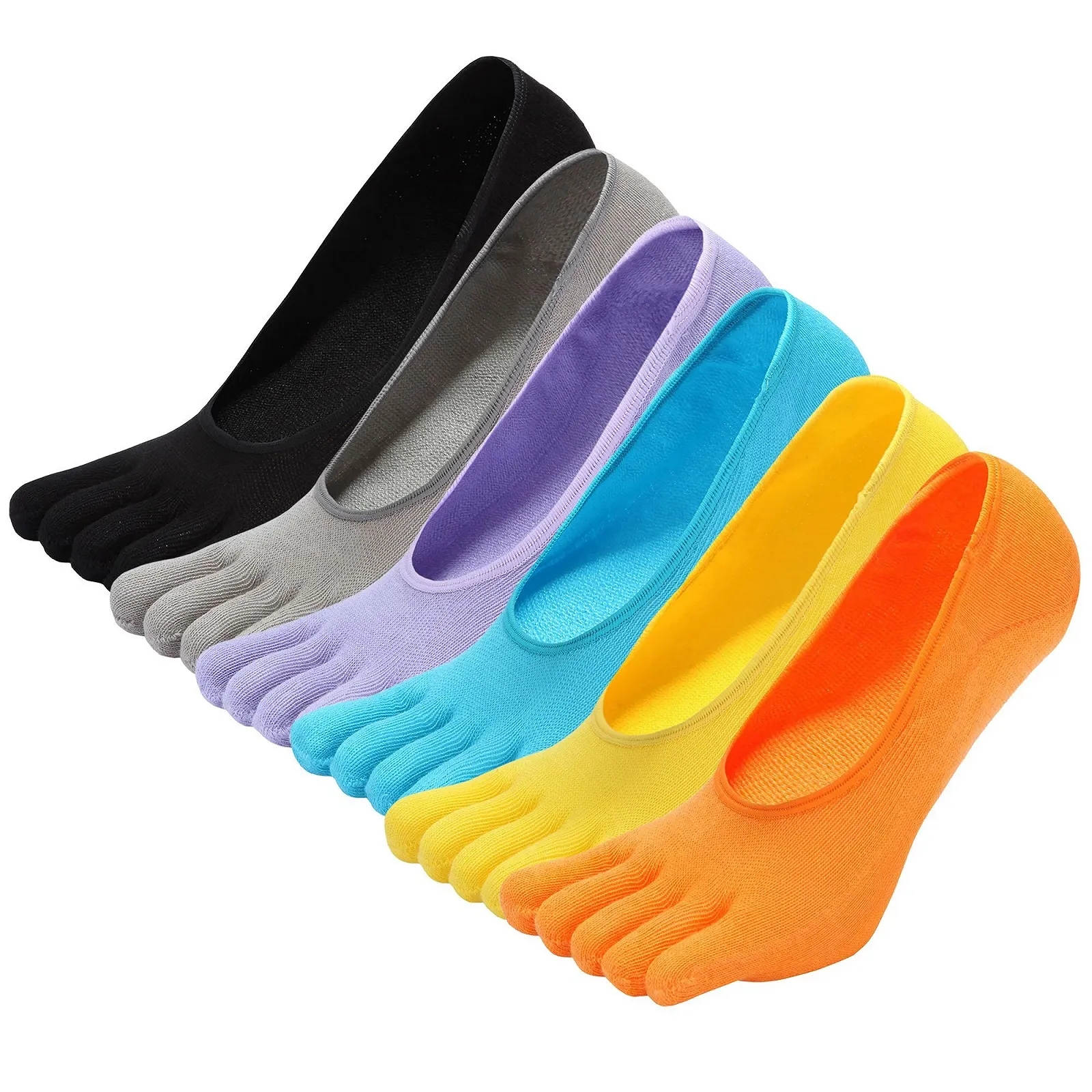 Жіночі шкарпетки низькі шкарпетки-слідки з бавовни з п'ятьма пальцями 6 пар, фото №3 Жіночі шкарпетки низькі шкарпетки-слідки з бавовни з п'ятьма пальцями 6 пар, фото №3