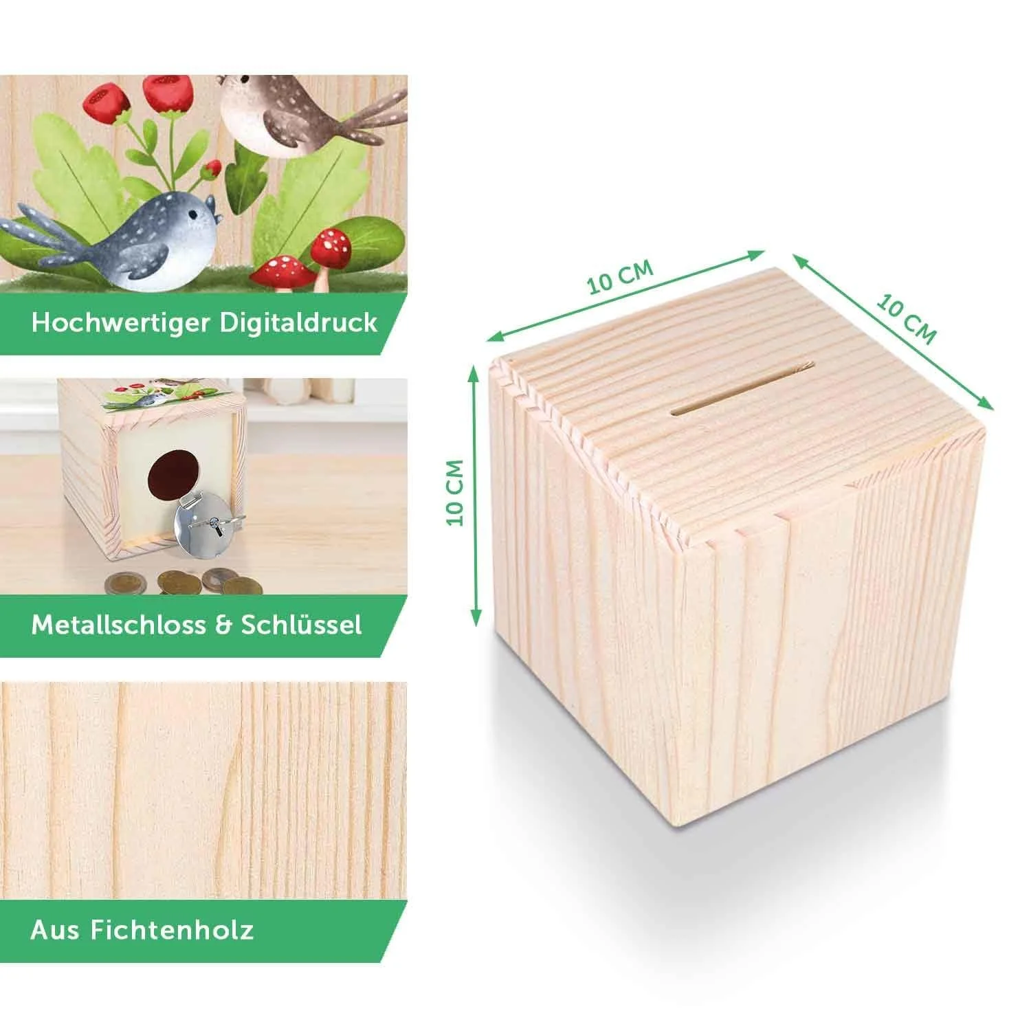 Скарбничка GRAVURZEILE Crosses дерев'яна з металевим замком, фото №7