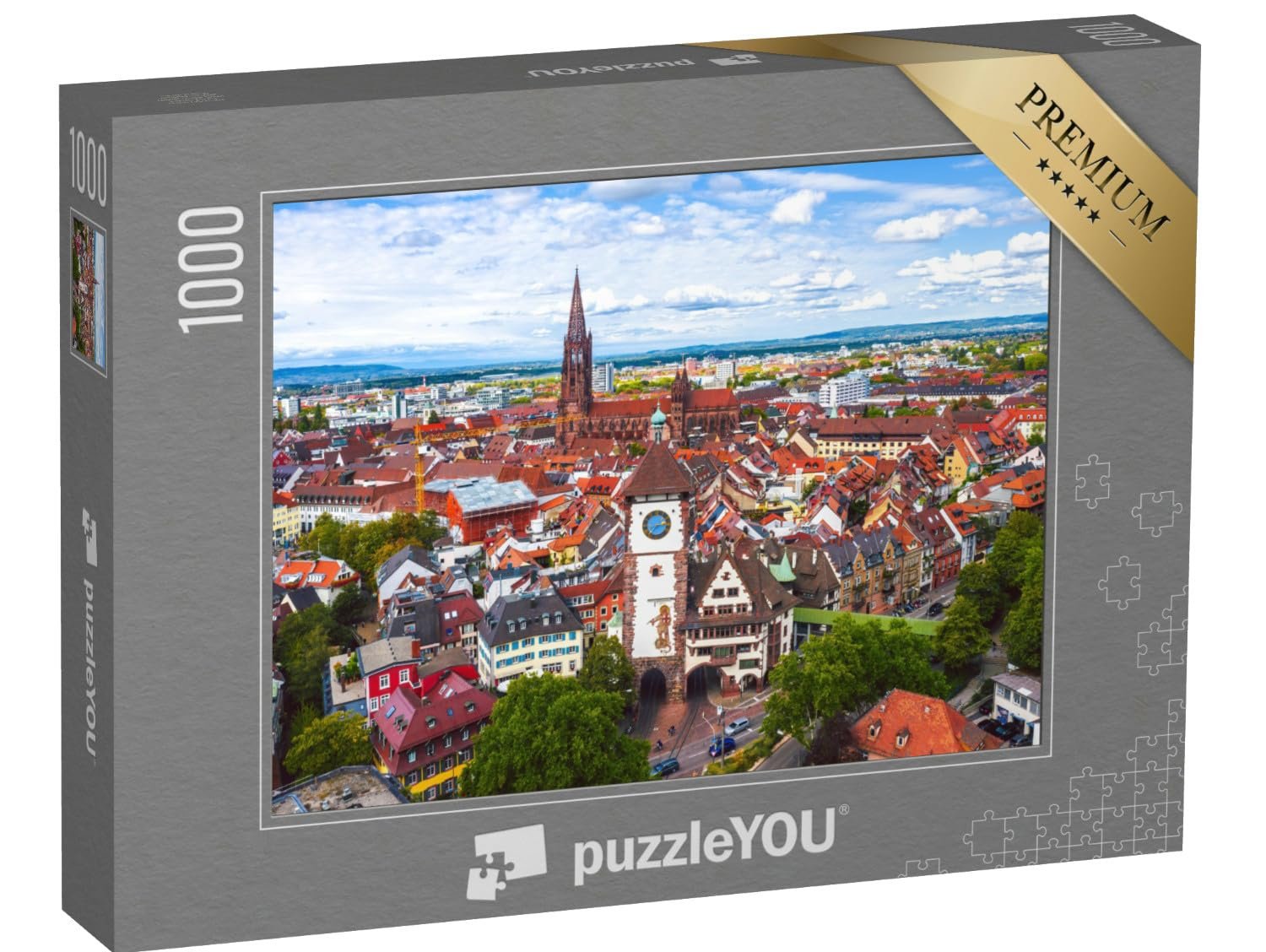 Пазл puzzleYOU Коллекция Баден-Вюртемберг "Вид на Фрайбург-им-Брайсгау, Германия" 1000 элементов, фото №1