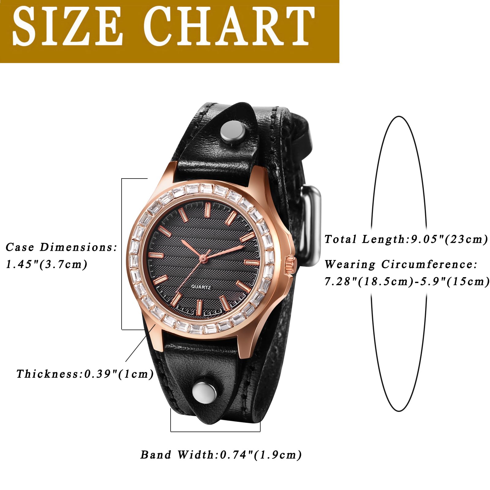 Часы Avaner Unisex Steampunk Кожа PU Ретро Дизайн Минималистичные Бар Индексы, фото №4