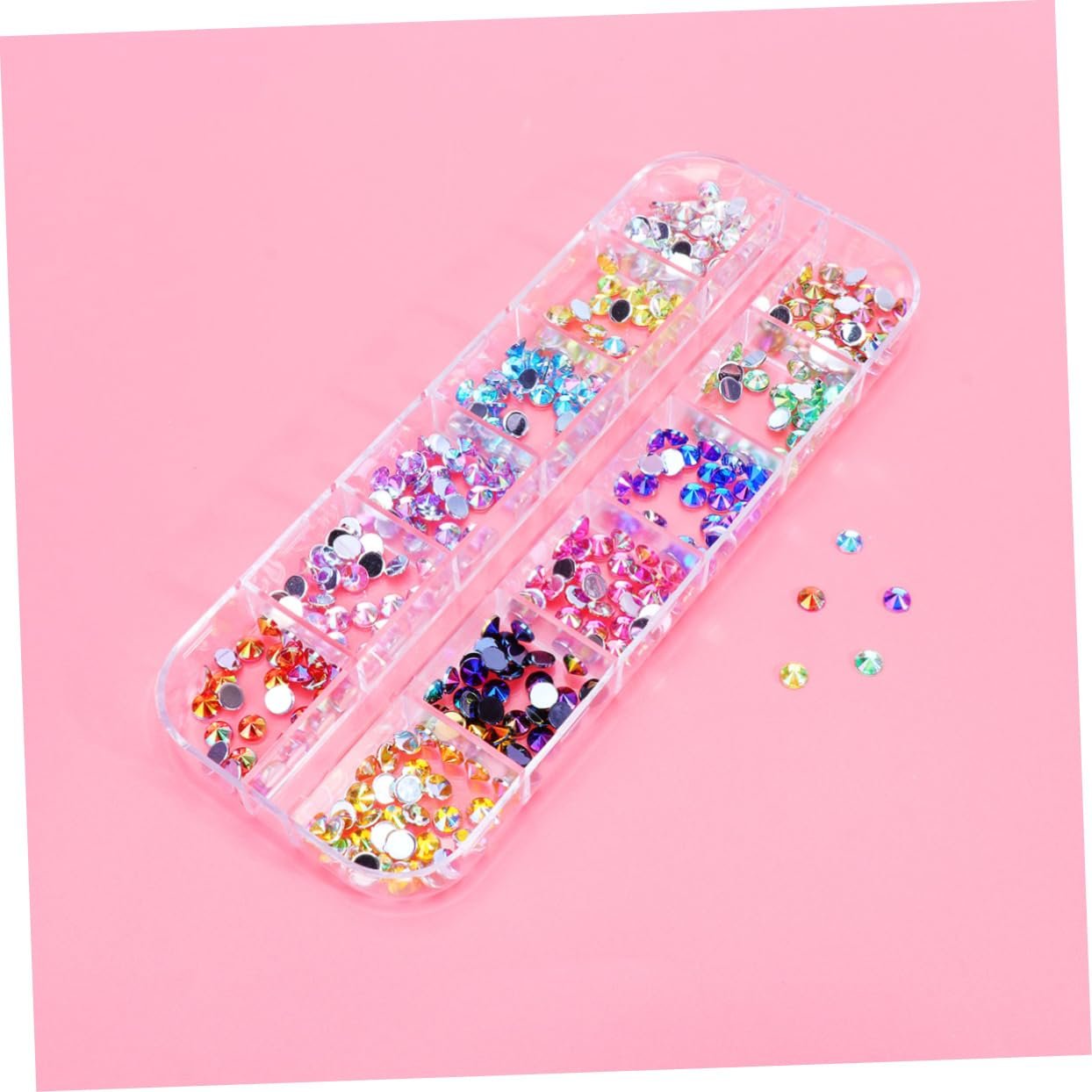 Набор для ногтей FRCOLOR Камни для ногтей и драгоценные камни Акриловый набор для ногтей Аксессуары для ногтей Стразы Материалы для ногтей Профессиональный инструмент для ногтей Плоский набор Инструменты для маникюра, фото №9