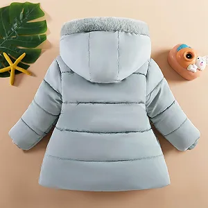 Зимнее пальто с капюшоном Generisch для девочек, хлопковая куртка средней длины, детская зимняя куртка на флисовой подкладке, теплое зимнее пальто-пуховик, водонепроницаемая верхняя куртка с искусственным мехом synthetic.ua - Фото 1