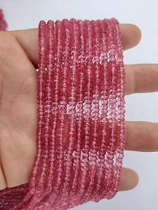 Бусины из натурального топаза, ограненные рондели, 4-4.5 мм, нить длиной 33 см, ожерелья, браслета - Фото 1