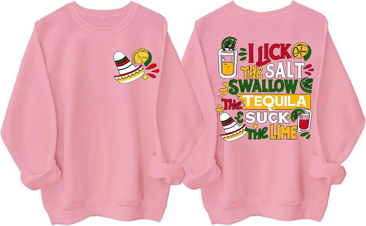 Толстовка З написом "Я лижу Сіль Ковтаю Текілу та Ссу Лайм" Смішний Напис Довгий Рукав, фото №1