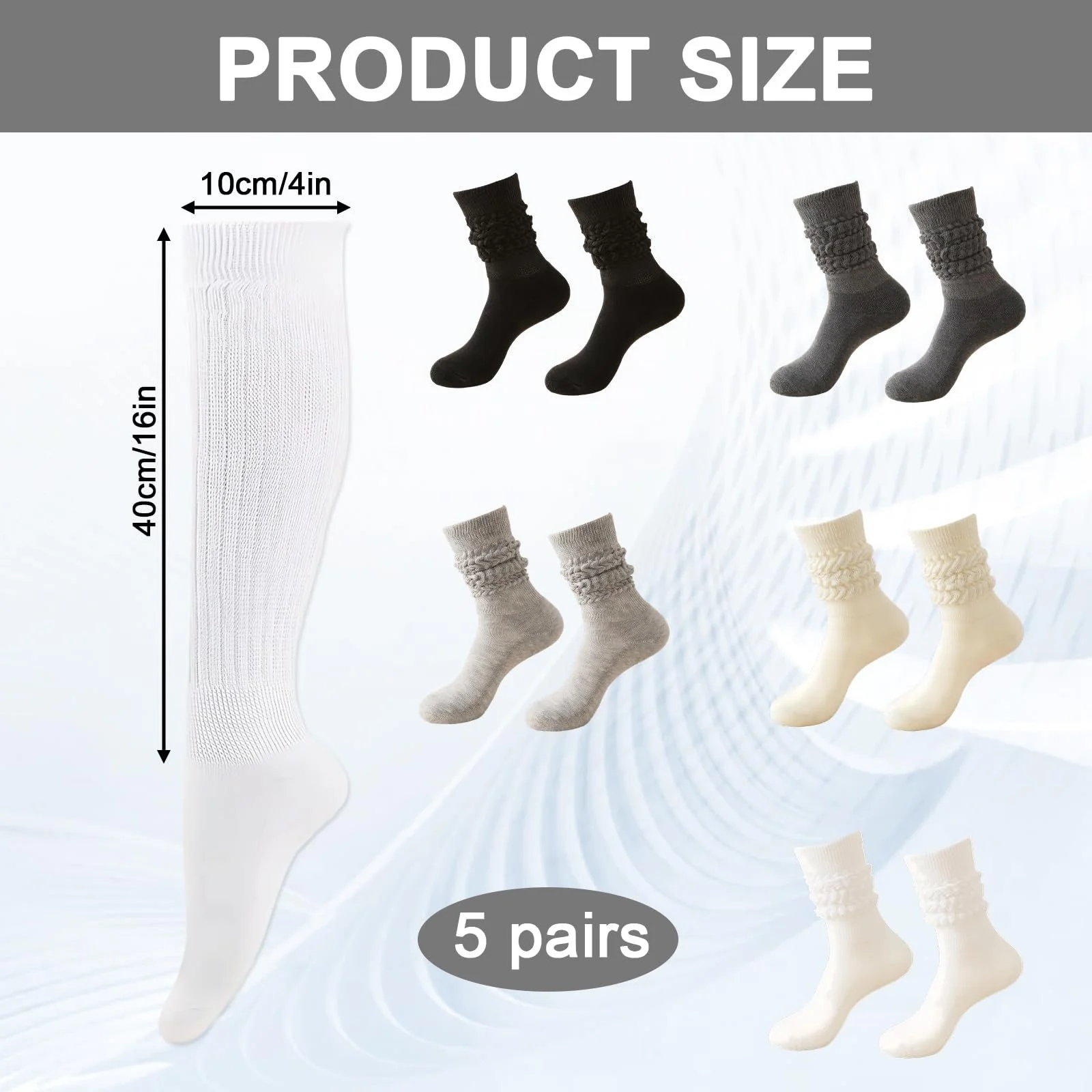 Шкарпетки до коліна Жіночі One Size (5 кольорів), фото №3