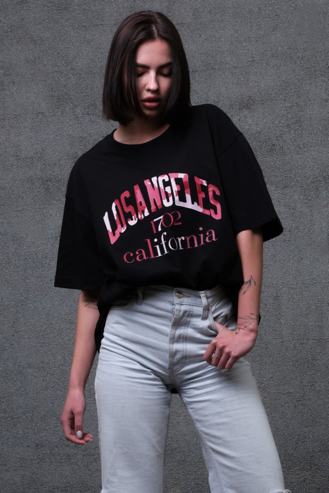 Оверсайз футболка з принтом Without califonia black, фото №4 Оверсайз футболка з принтом Without califonia black, фото №4