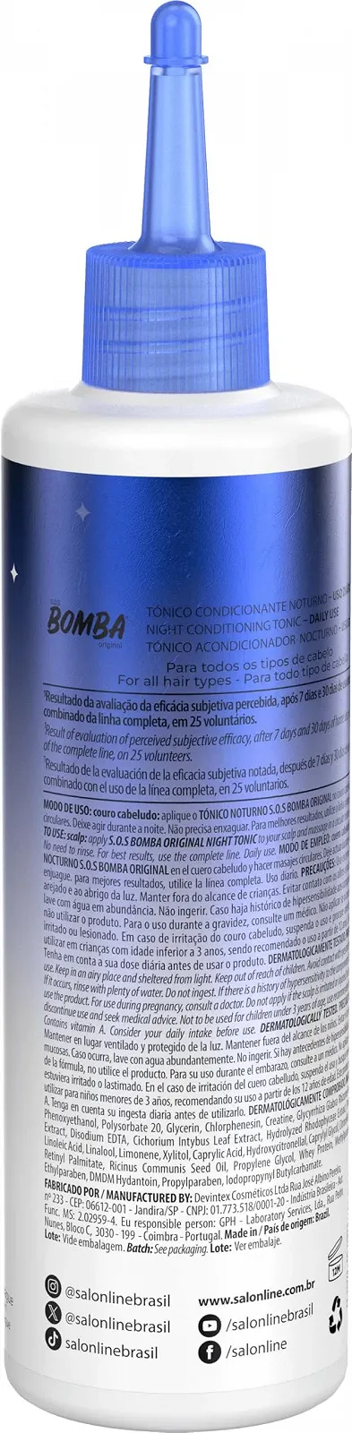 Тонік Salon Line SOS Bomba Original Growth Нічний 100 мл, фото №3