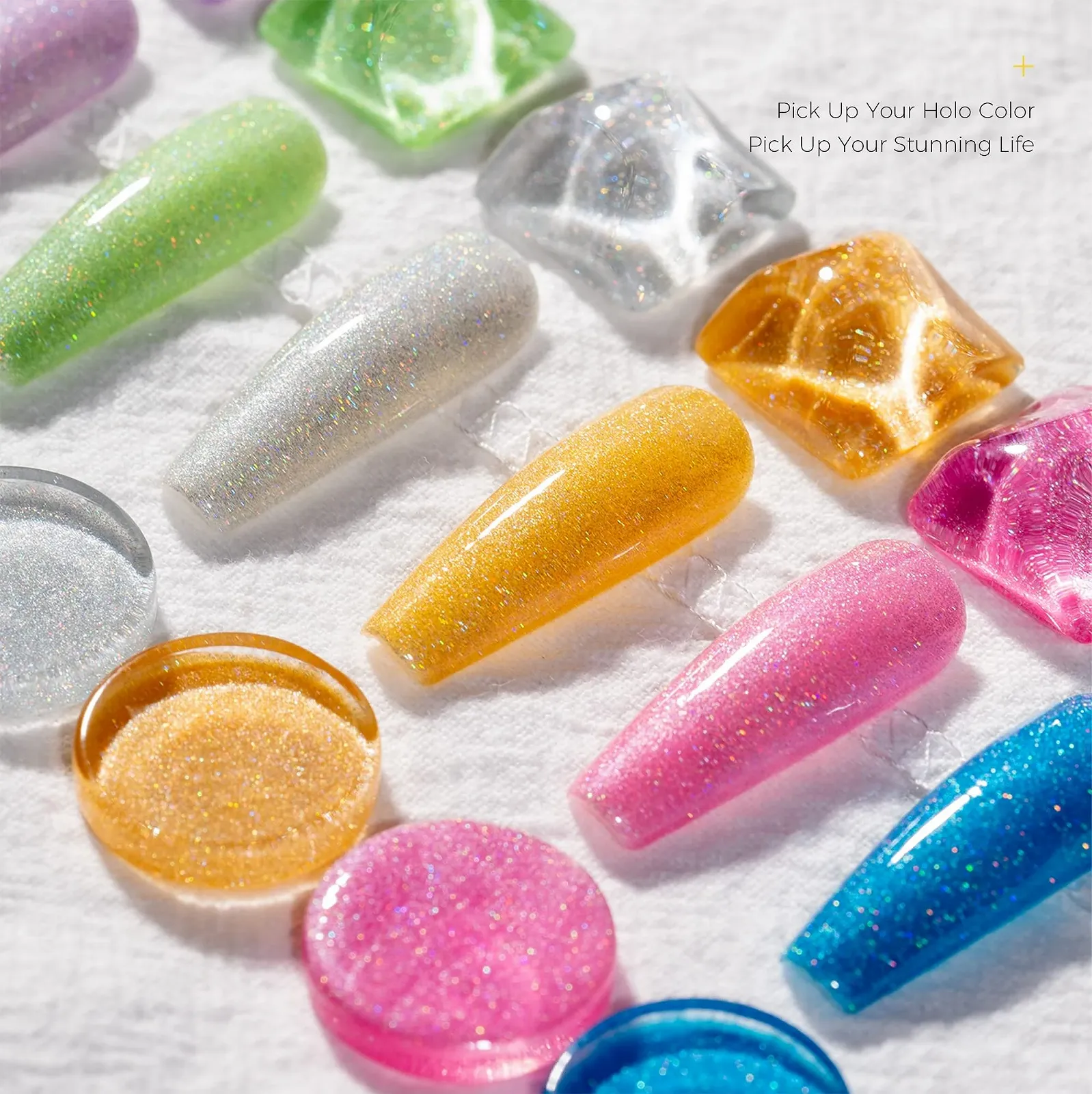 Гель-лак BURANO Holographic, 1 шт., металевий, дзеркальний ефект, срібний гліттер, фото №4