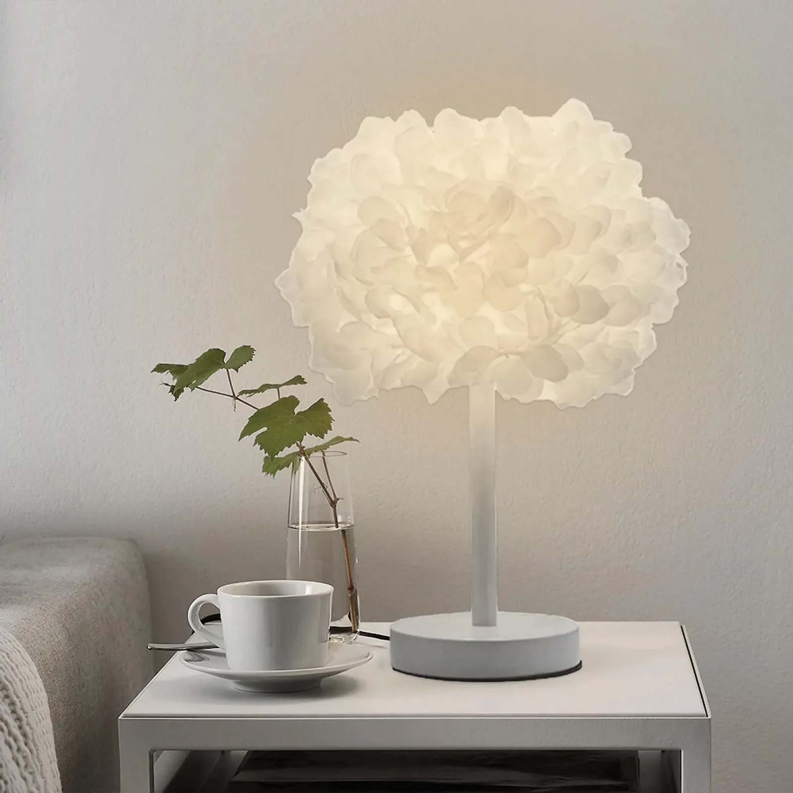 Настільна лампа YENTAKE Rose Flower White дротова, цоколь E27., фото №5