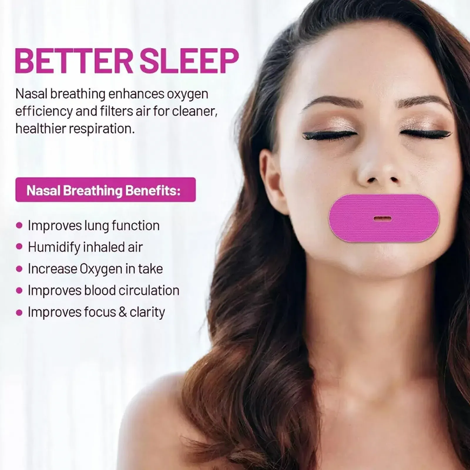 Стрічка для рота для сну проти хропіння, 30 дихаючих смужок, фото №4