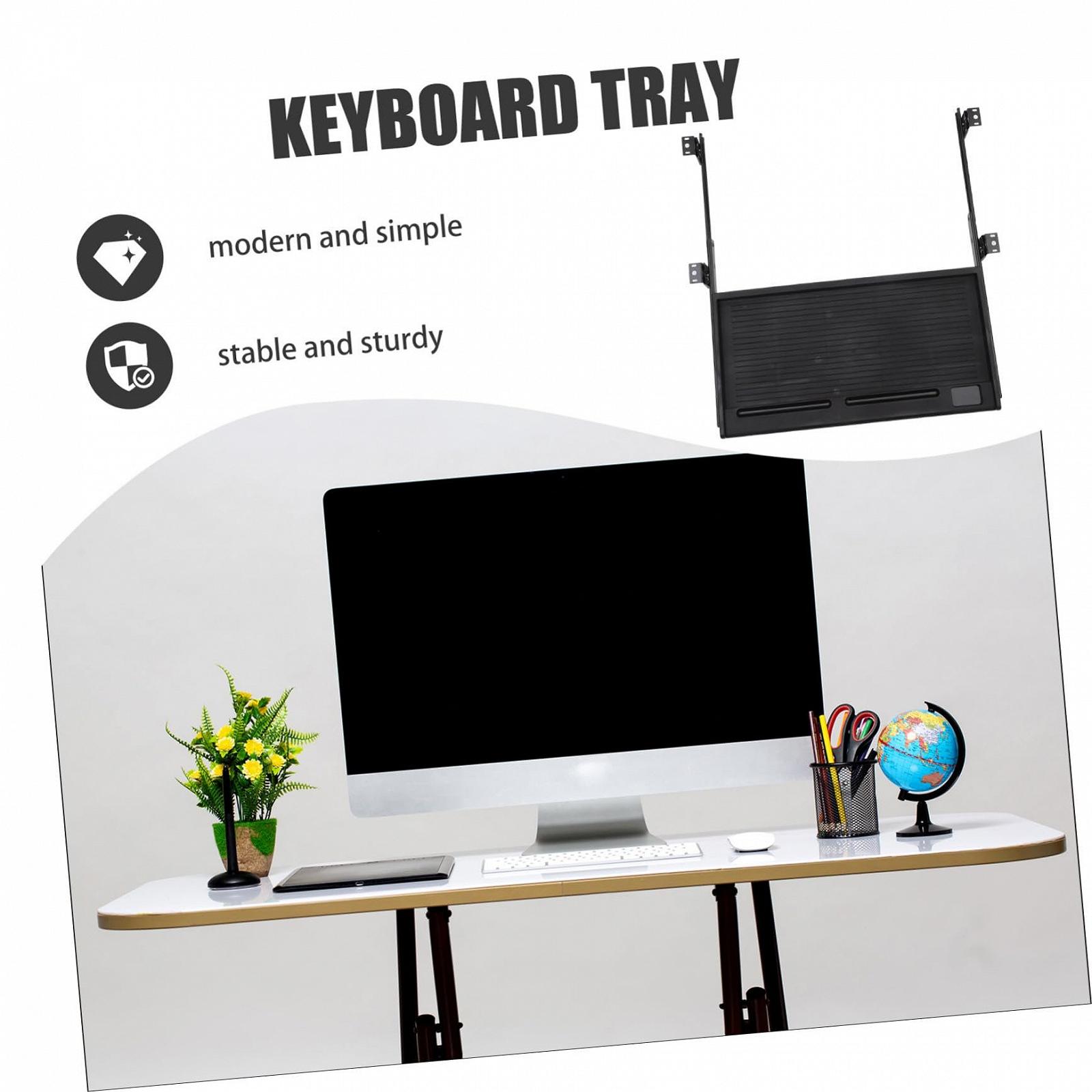 Підставка для клавіатури під стіл з висувною шухлядою, ергономічна, для економії місця, фото №3