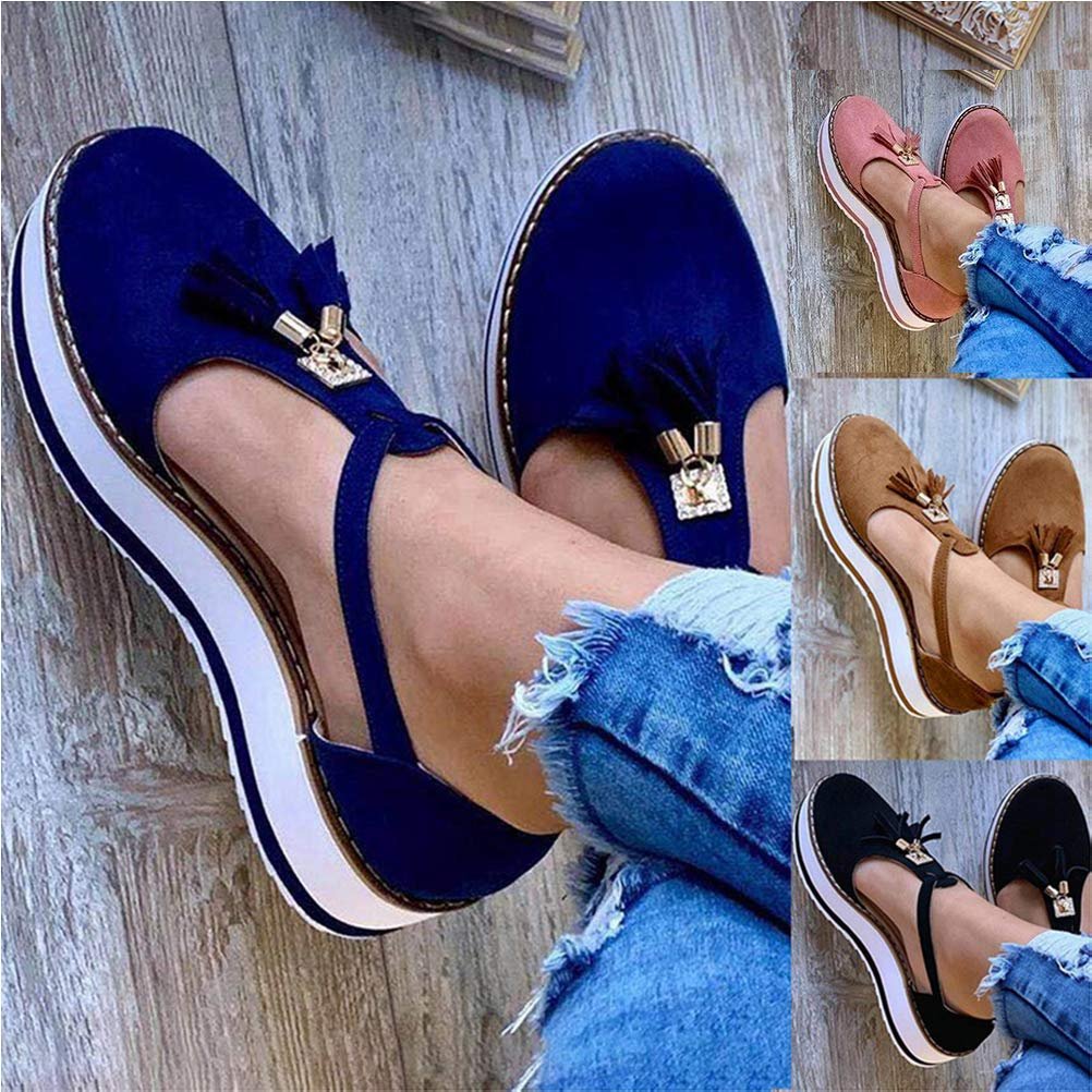 Сандали Платформа Кисти Замшевые Закрытый Носок, фото №6