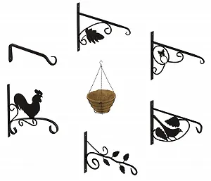 Тримач для рослин Gedotec настінний сталевий рустикальний Чорний synthetic.ua - Фото 1