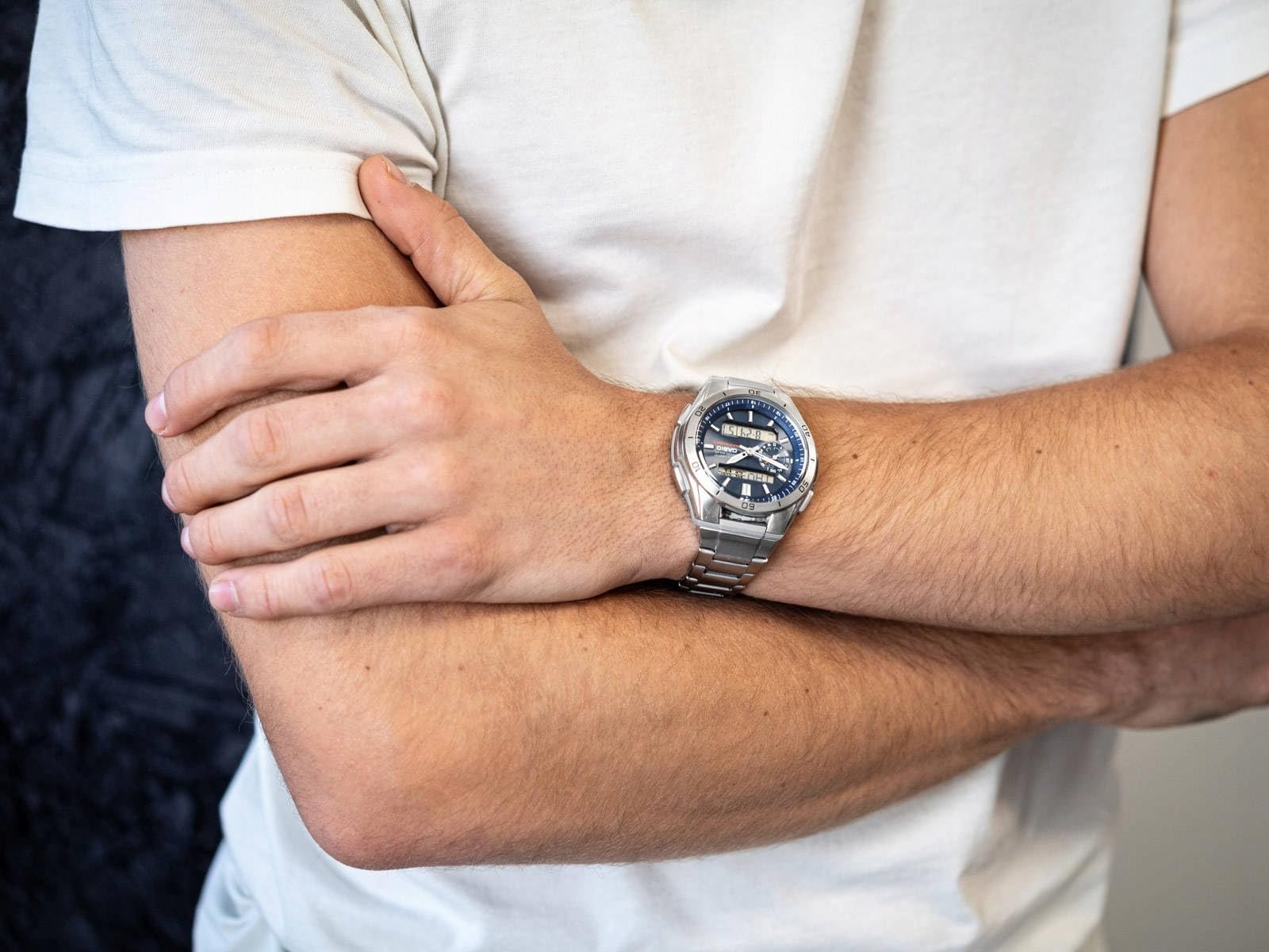 Годинник Casio Wave Ceptor Чоловічий Сонячний та Радіокерований Міцний Корпус та Браслет з Нержавіючої Сталі, фото №6