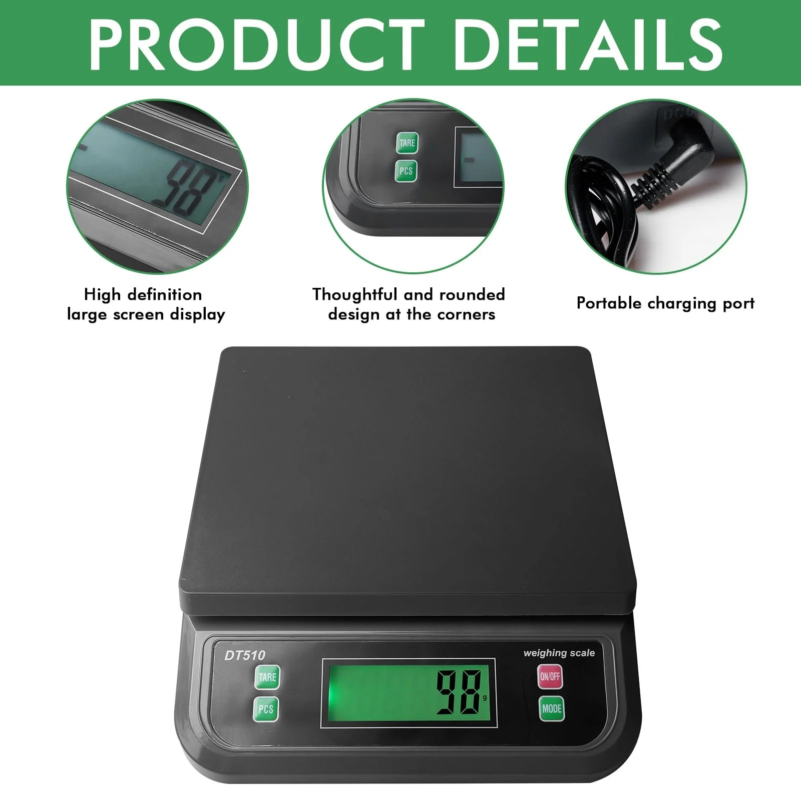 Кухонні ваги 30kg Digital LCD Tare PCS Counting Scale, фото №5