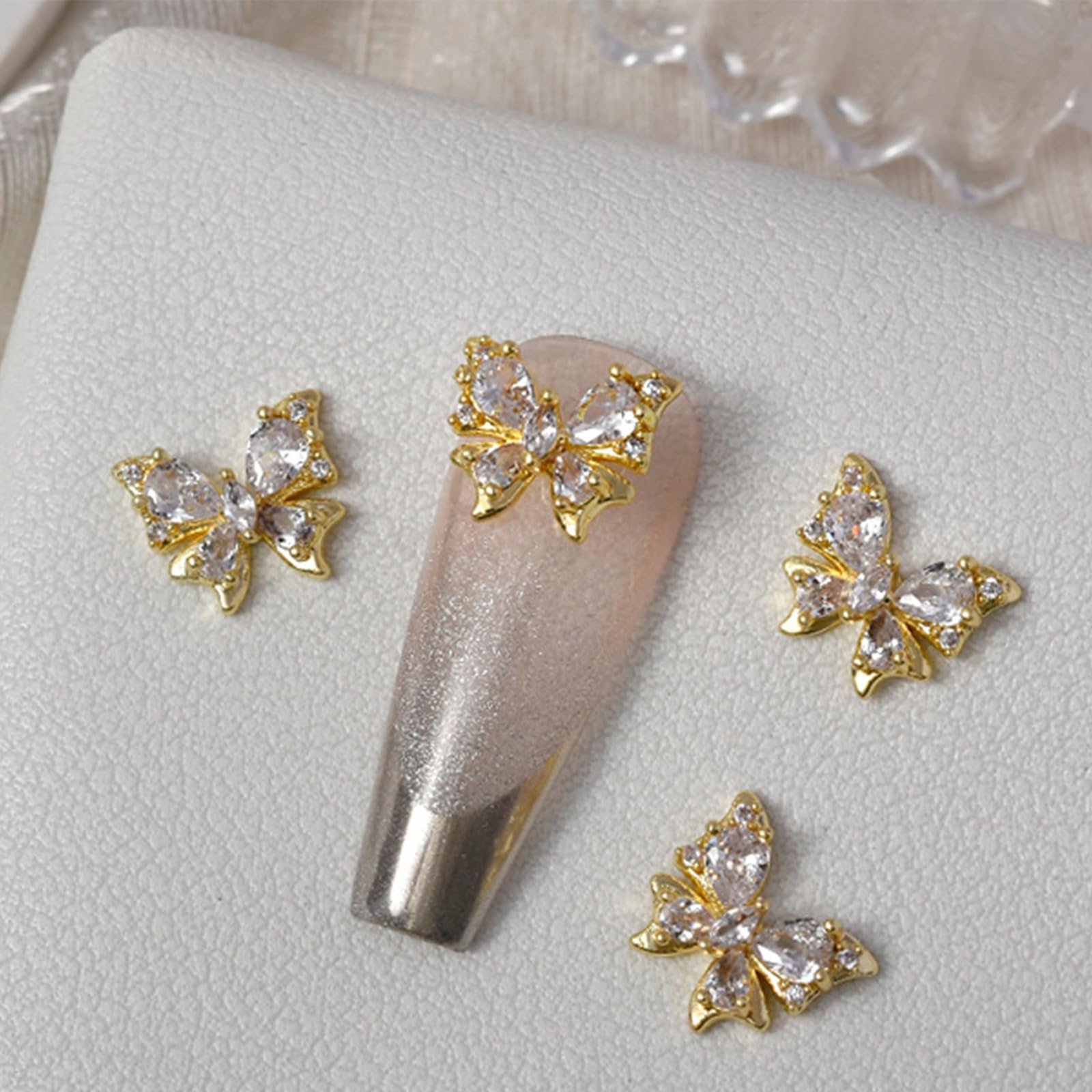 Прикраса для нігтів Метелик Метал Діамант для нігтів, фото №3