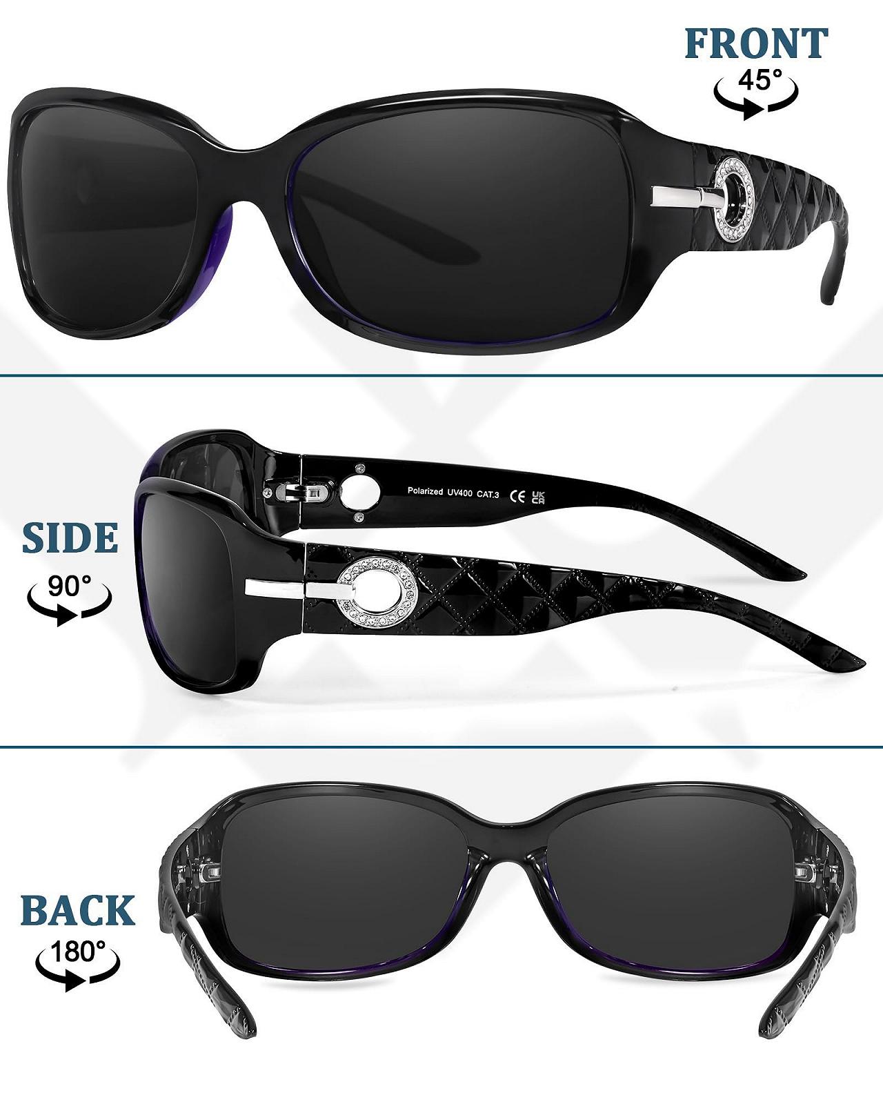 Поляризовані жіночі сонцезахисні окуляри великого розміру в стилі вінтаж LVIOE з захистом UV400, фото №3 Поляризовані жіночі сонцезахисні окуляри великого розміру в стилі вінтаж LVIOE з захистом UV400, фото №3