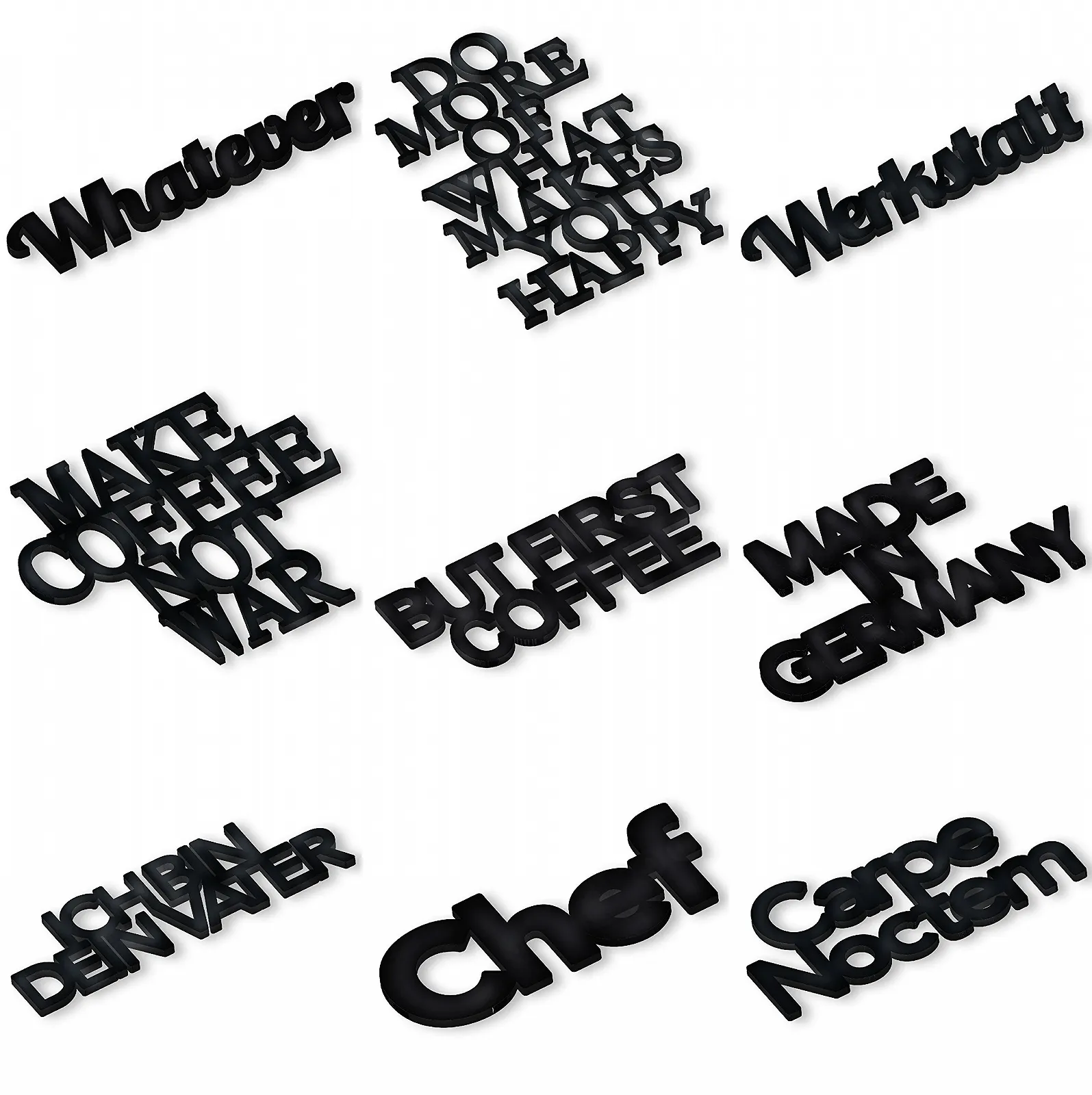 3D Наклейка на стіну Designmanufaktur Berlin Acryltypo But First Coffee Акрилова Сатинова Розмір S, фото №4