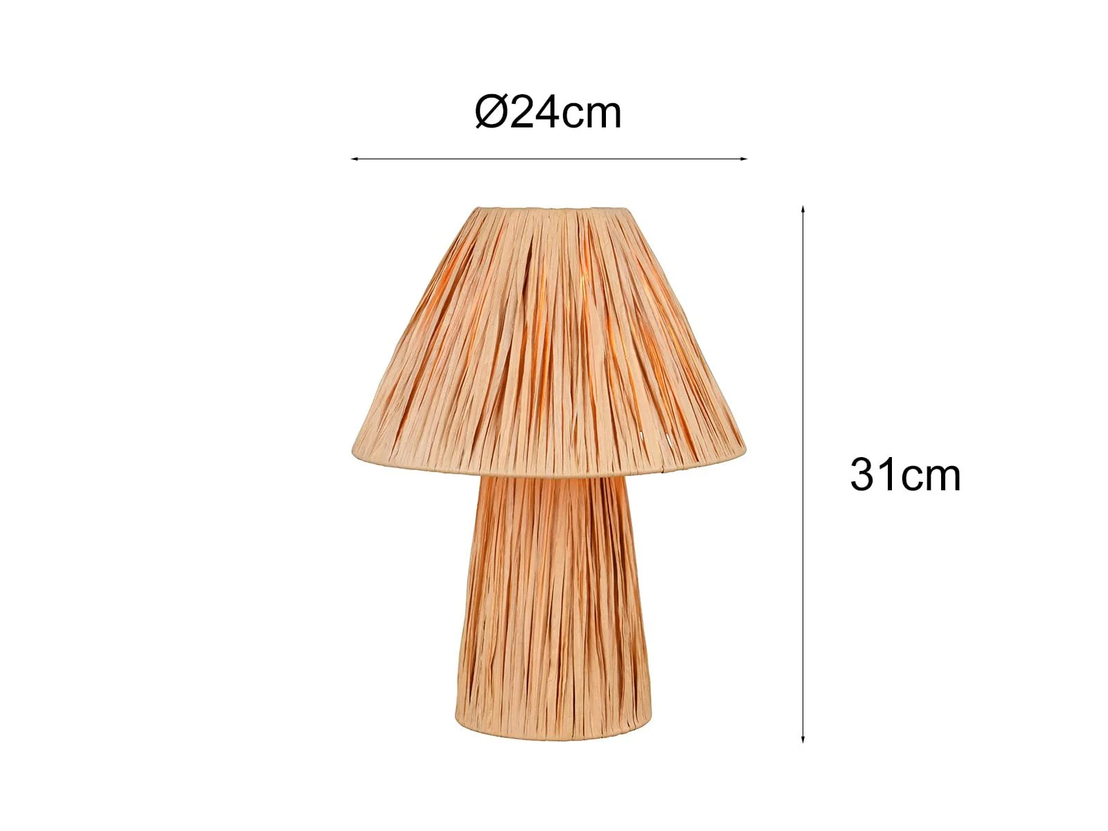 Настільна лампа з натурального паперу висота 31 см, фото №4
