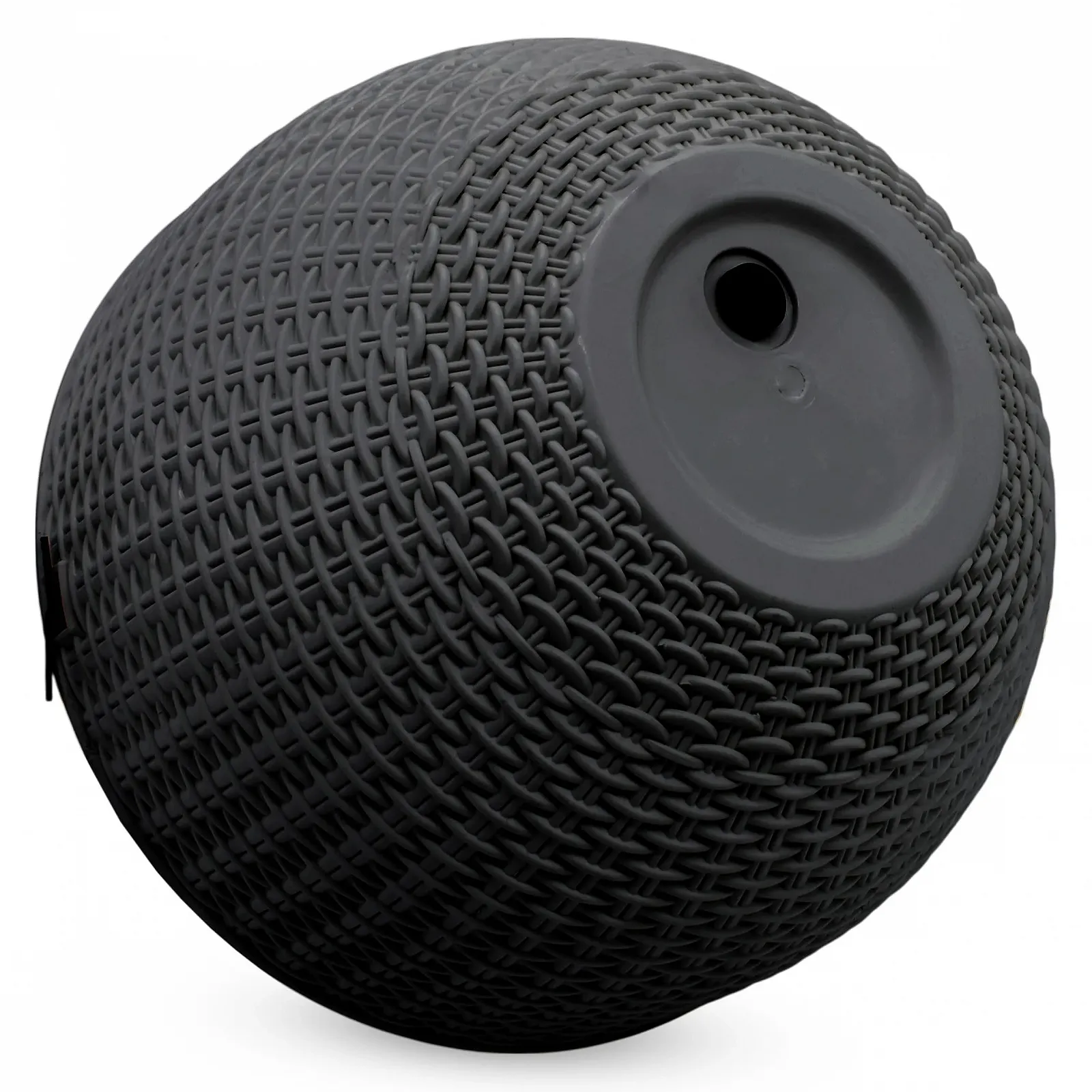 Набір підвісних кашпо (2 шт.) Плетене (під ротанг) 23 см Пластик З металевим ланцюгом Антрацит, фото №4 Набір підвісних кашпо (2 шт.) Плетене (під ротанг) 23 см Пластик З металевим ланцюгом Антрацит, фото №4