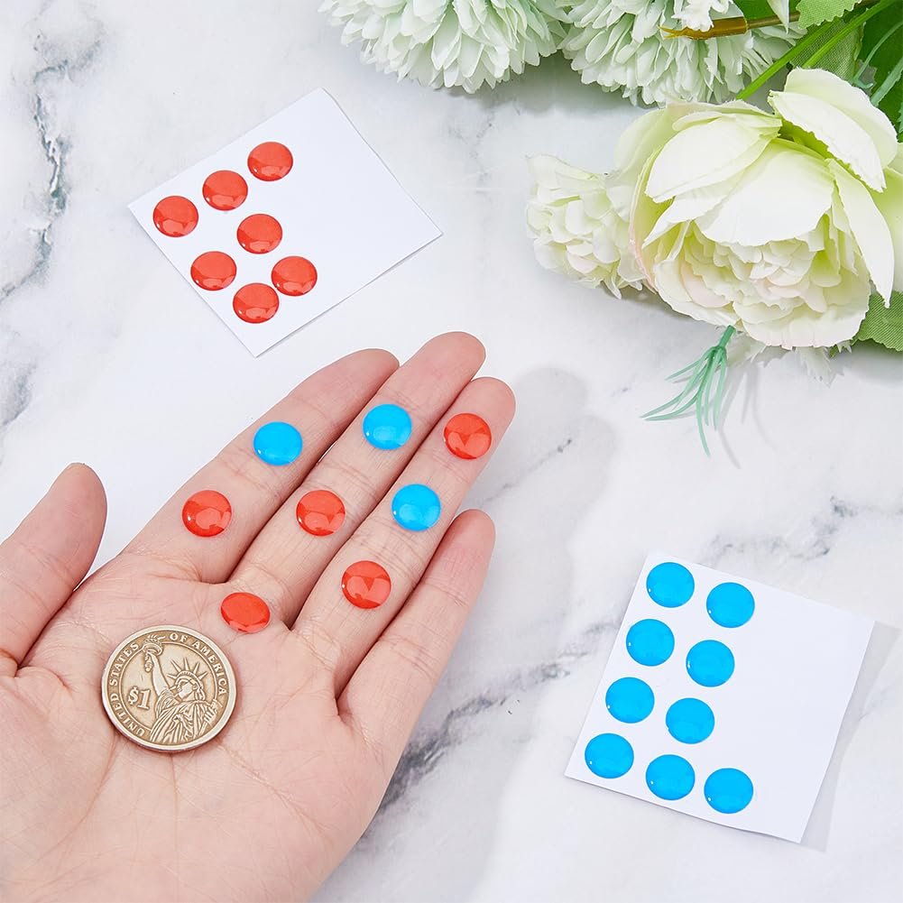 Наклейки на кран SUPERFINDINGS Индикаторы горячей и холодной воды Эпоксидная смола 10 мм Набор 24 шт., фото №3