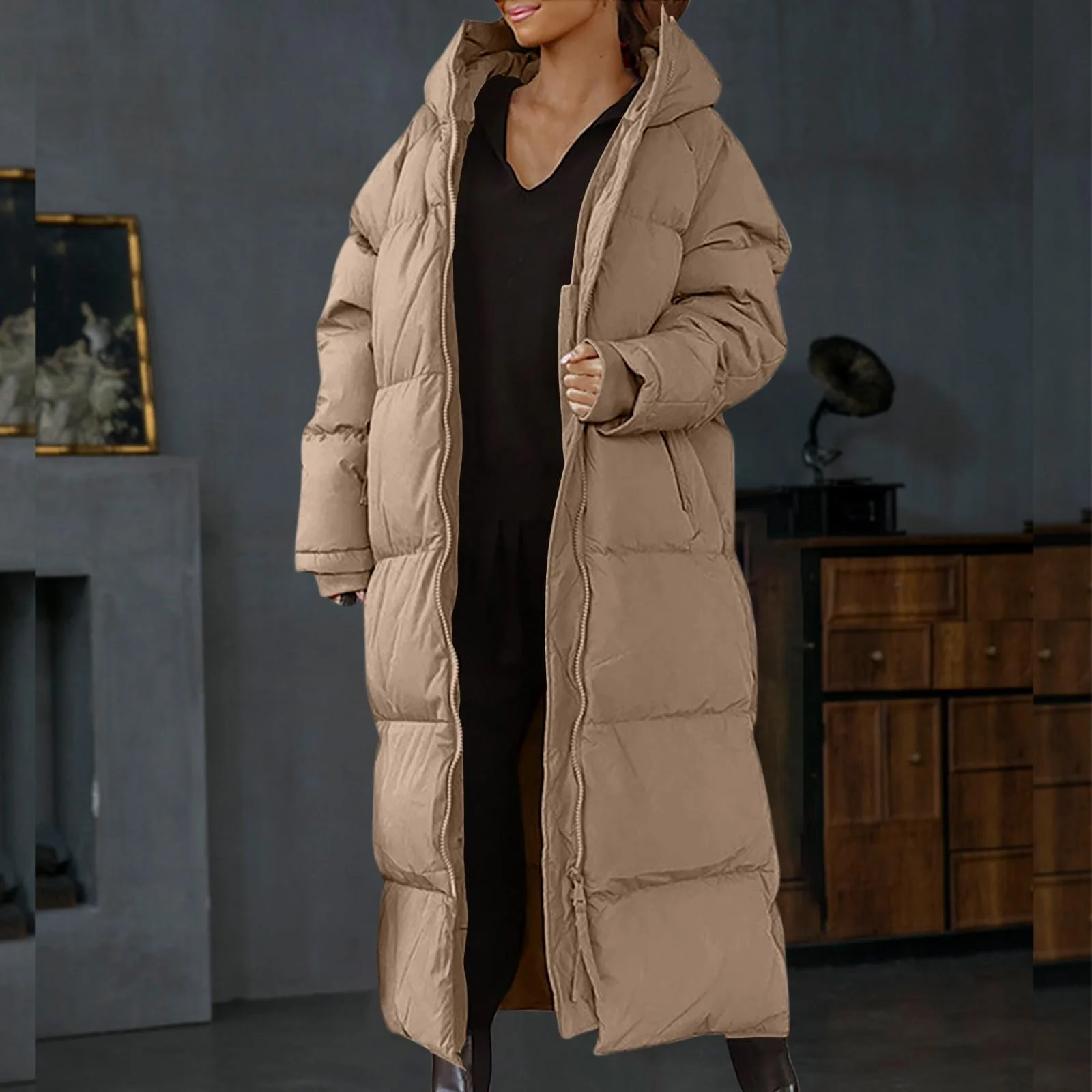 Женское стеганое пальто, фото №3 Женское стеганое пальто, фото №3