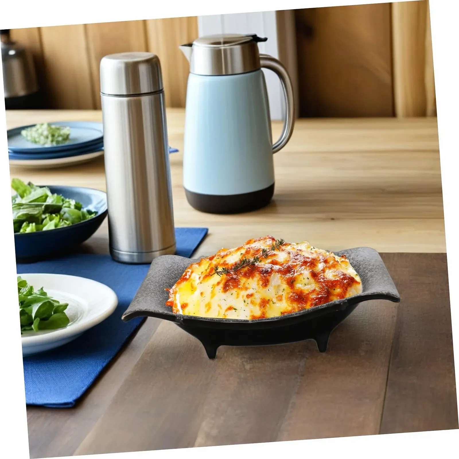 Форма для запекания керамическая прямоугольная в японском стиле с эргономичными ручками маленькая, фото №6 Форма для запекания керамическая прямоугольная в японском стиле с эргономичными ручками маленькая, фото №6