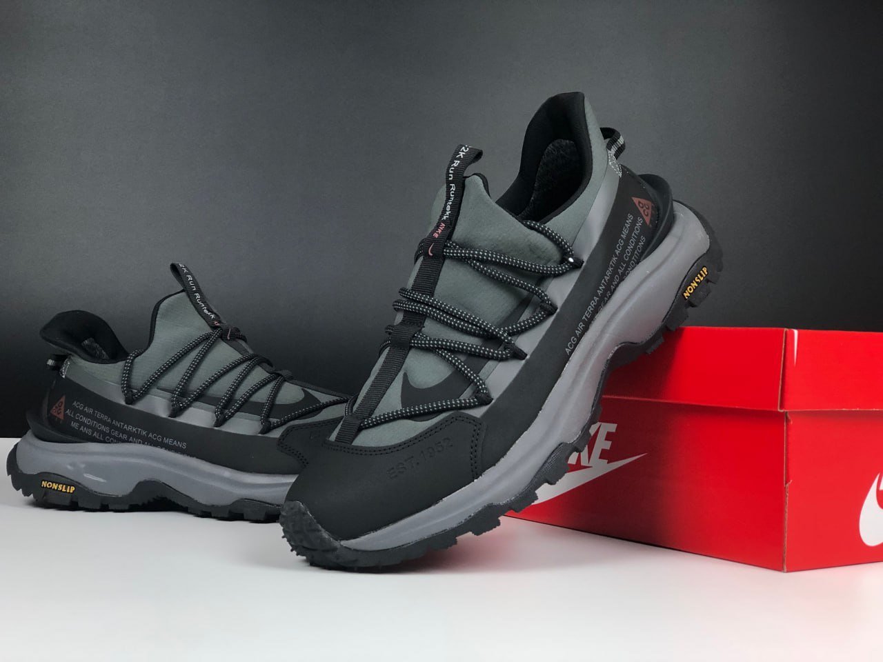 Чоловічі кросівки Nike ACG Air Terra Antarktik сірі з чорним термо осінь зима, фото №3