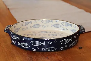 Форма для запекания Ocean Small Oval 23 x 14 x 4 см Голубая/Кремовая - Фото 1