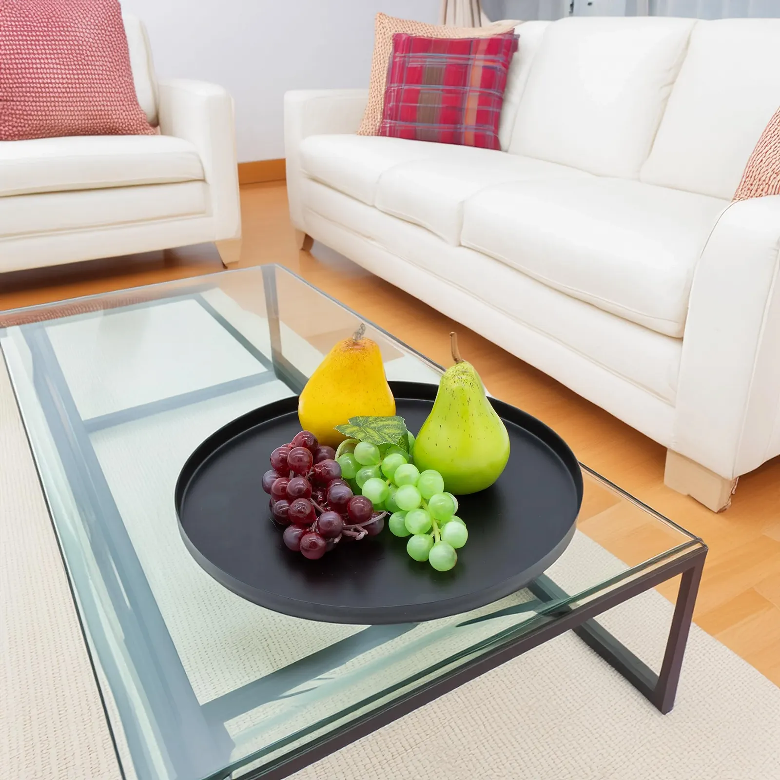 Декоративний металевий піднос, Чорний, 30 см, фото №5 Декоративний металевий піднос, Чорний, 30 см, фото №5