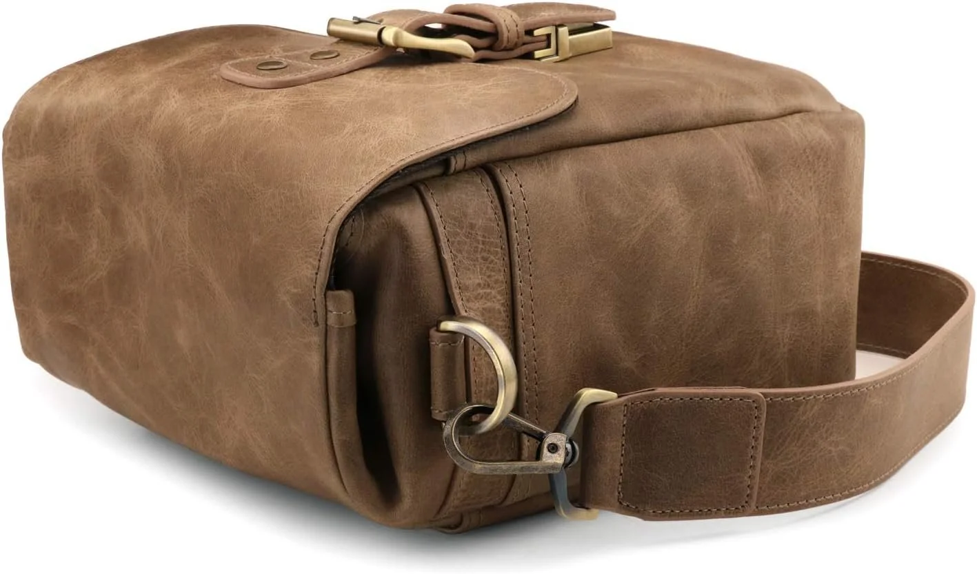 Шкіряна сумка-мессенджер для камери MegaGear Mg1702 Torres Mini Бежевий, фото №4 Шкіряна сумка-мессенджер для камери MegaGear Mg1702 Torres Mini Бежевий, фото №4