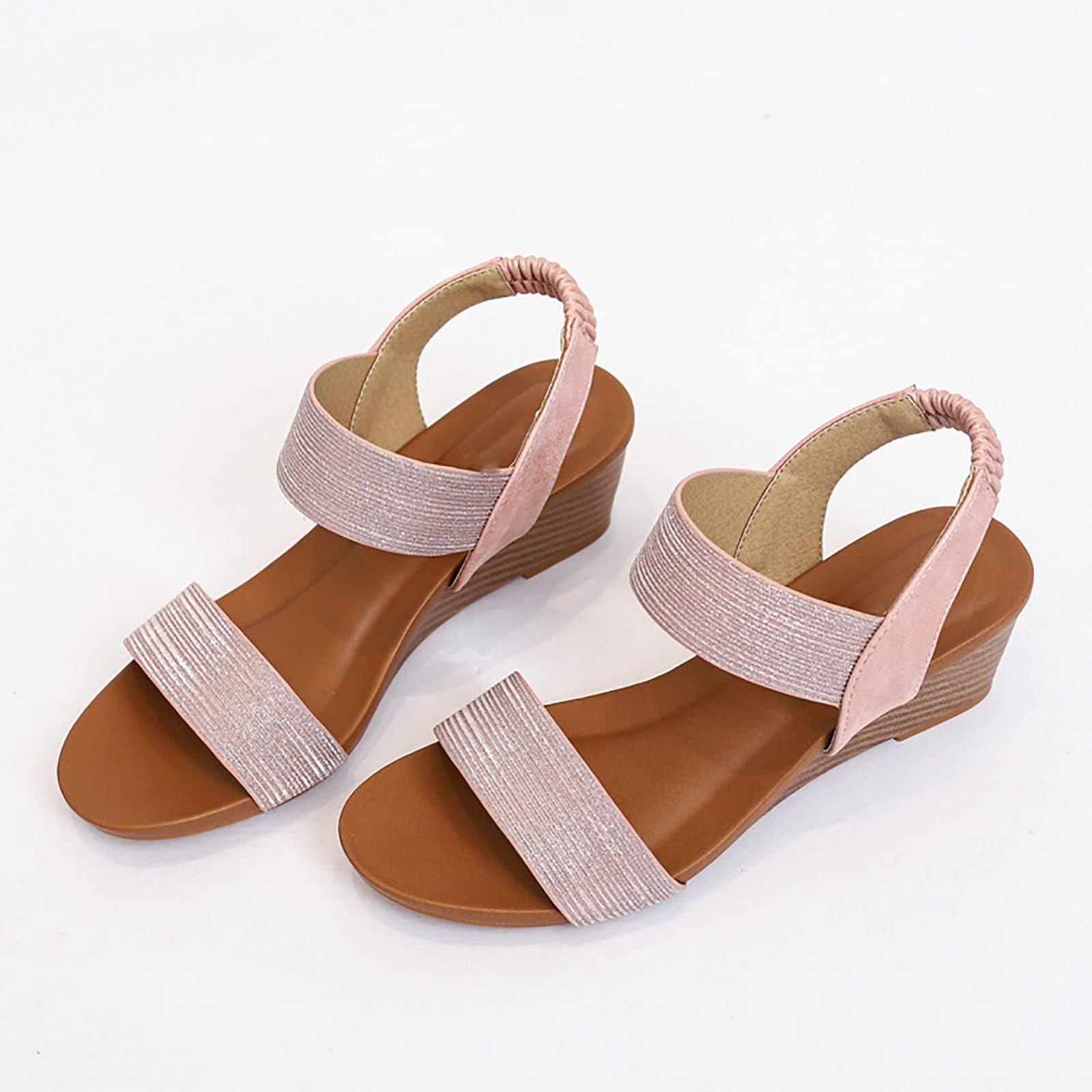 Босоніжки Sommersandalen жіночі з відкритим носком на низькій платформі PU рожеві, фото №2