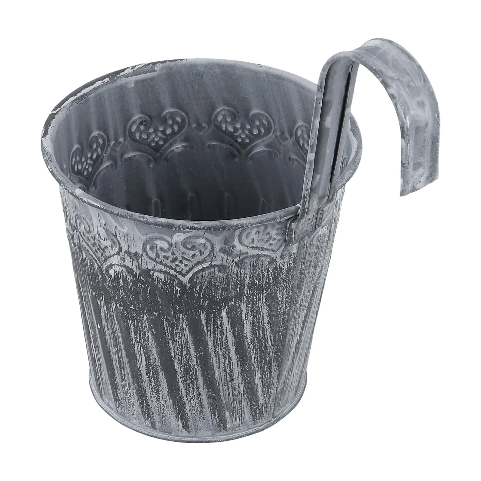 Набор подвесных цветочных горшков 10 шт. металлические маленькие винтажные с крючками серебристые, фото №4